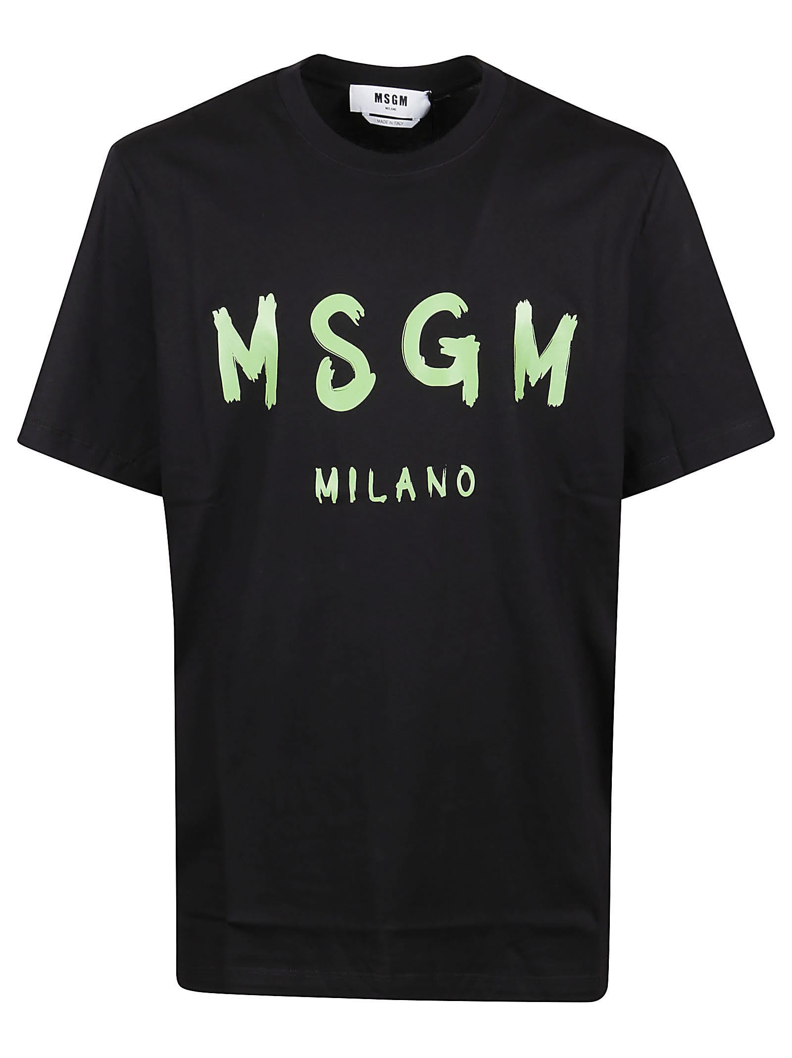 Msgm Logo Print T-shirt In Black