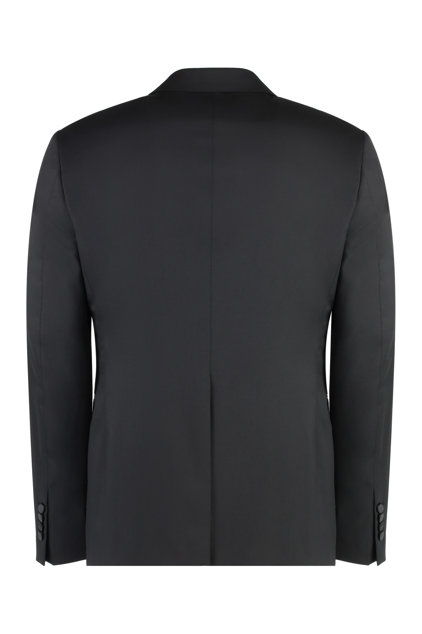 Shop Tagliatore Wool Three-pieces Suit In Black