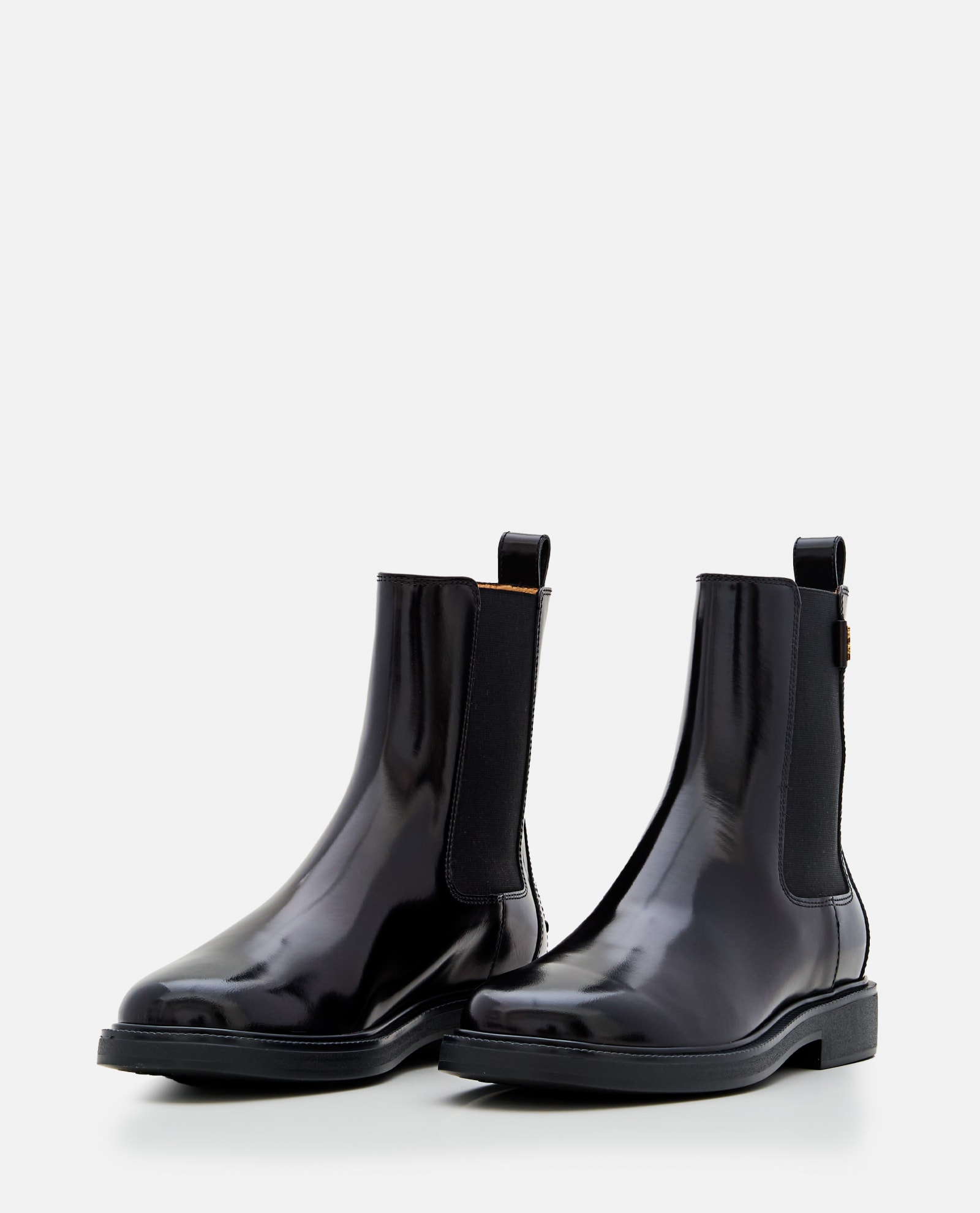 Shop Tod's Leather Chelsea Boots Tods In Black