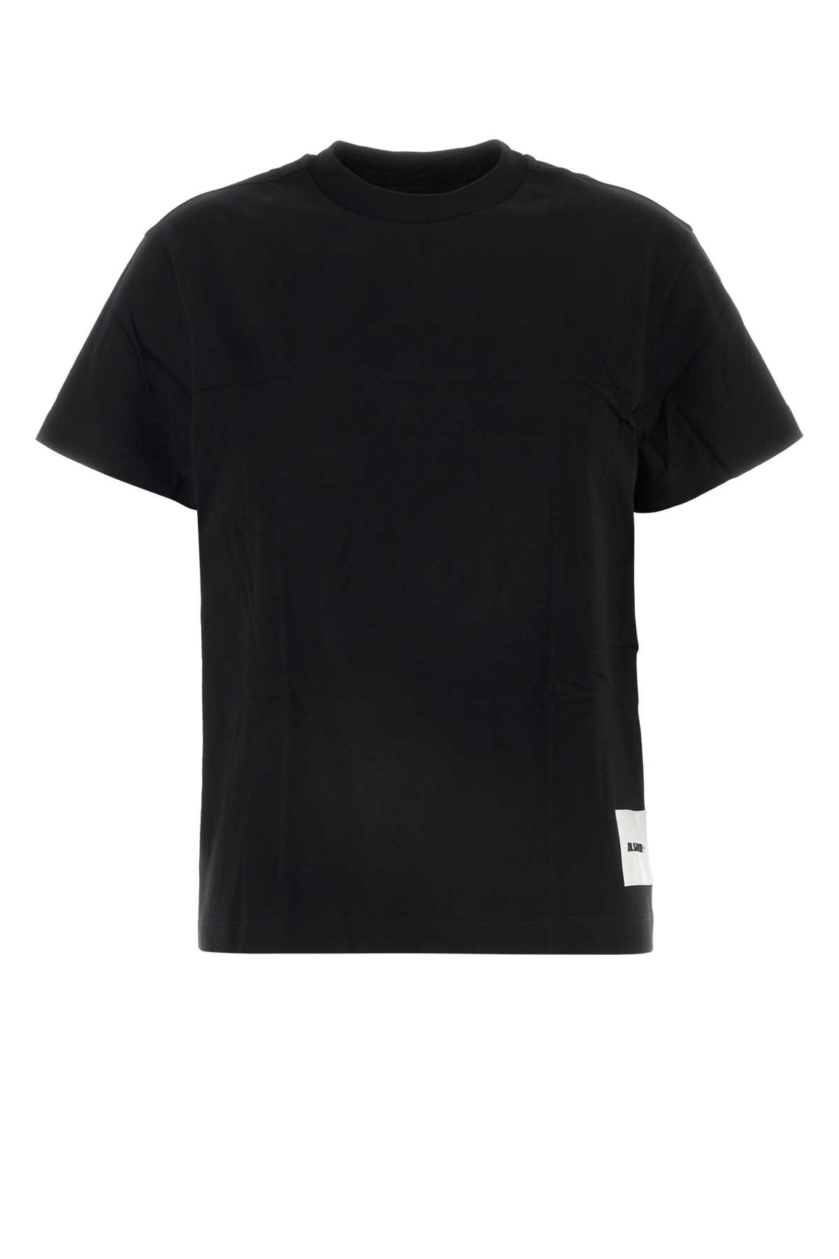 Shop Jil Sander Black Cotton T-shirt Set In 001