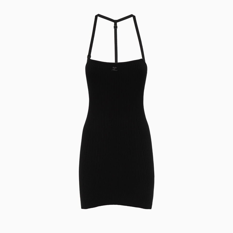 Shop Courrèges Courreges Strap Mini Dress In Black