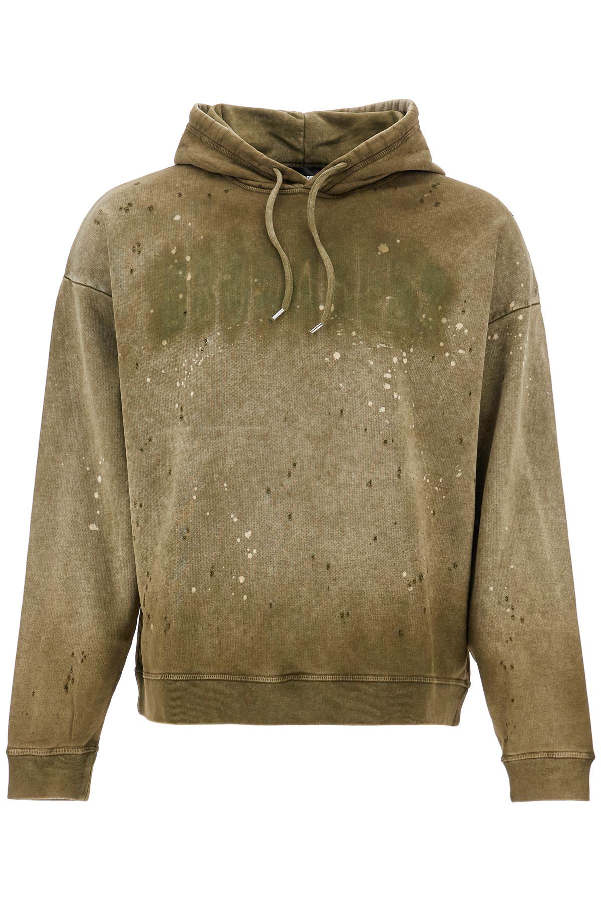 Olive Green Cotton Hoodie With Original Print