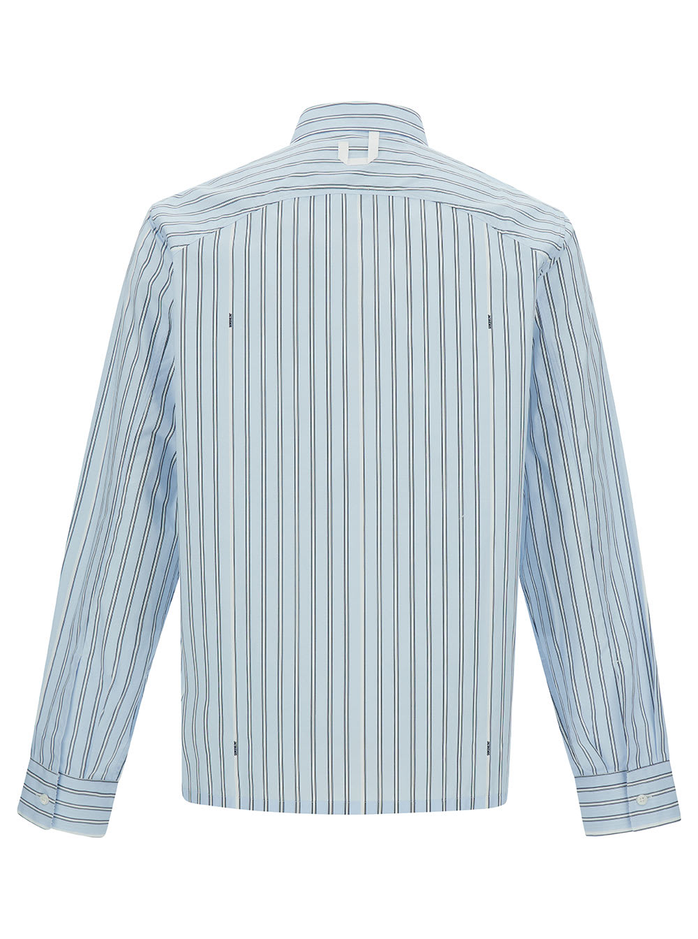 Shop Jacquemus La Chemise De Costume Light Blue Striped Shirt With Logo In Cotton Man