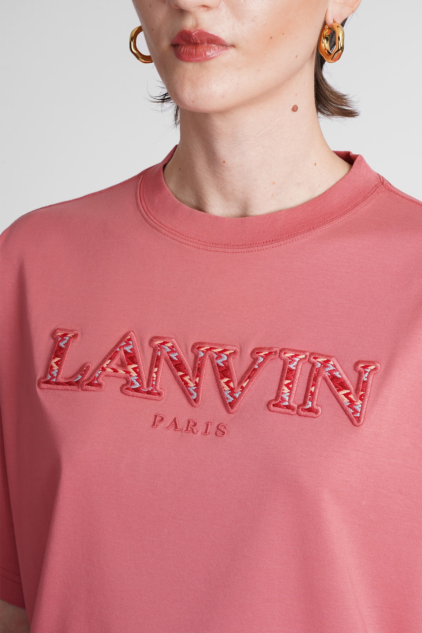 Shop Lanvin T-shirt In Rose-pink Cotton