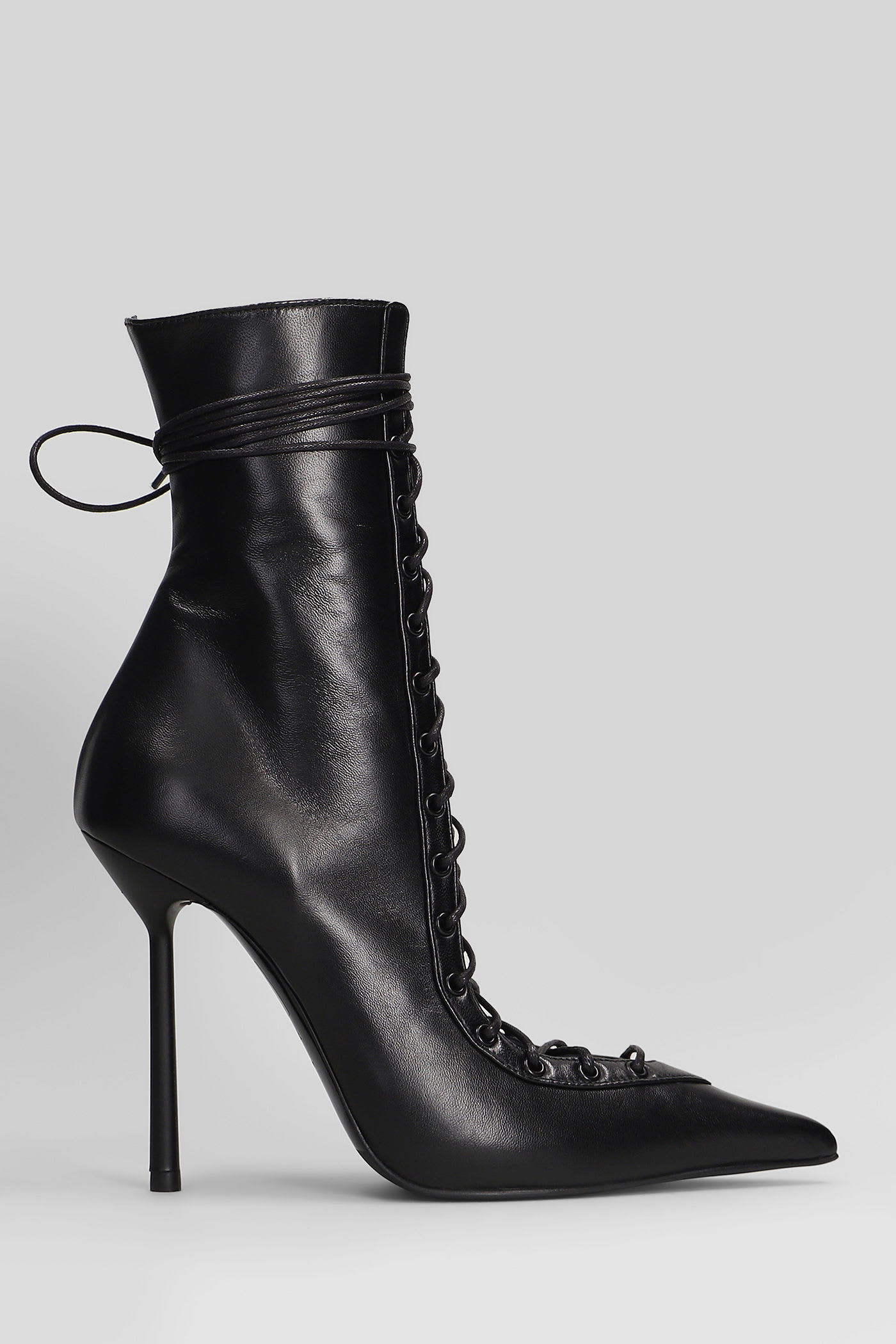 Le Silla Colette High Heels Ankle Boots In Black Leather In Black