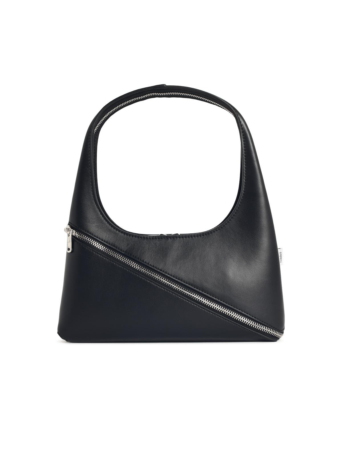 Coperni Curved Handle Structured Shape Smooth Finish Bag In Black