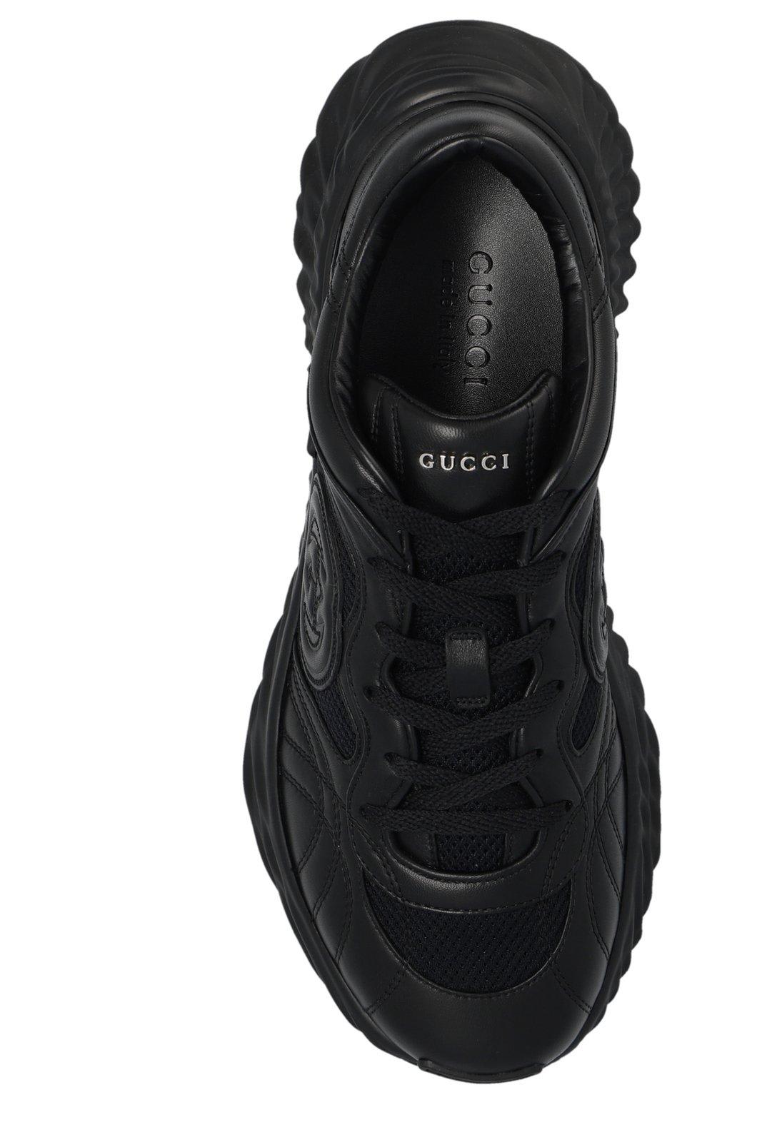 Shop Gucci Gg Ripple Lace-up Sneakers In Black