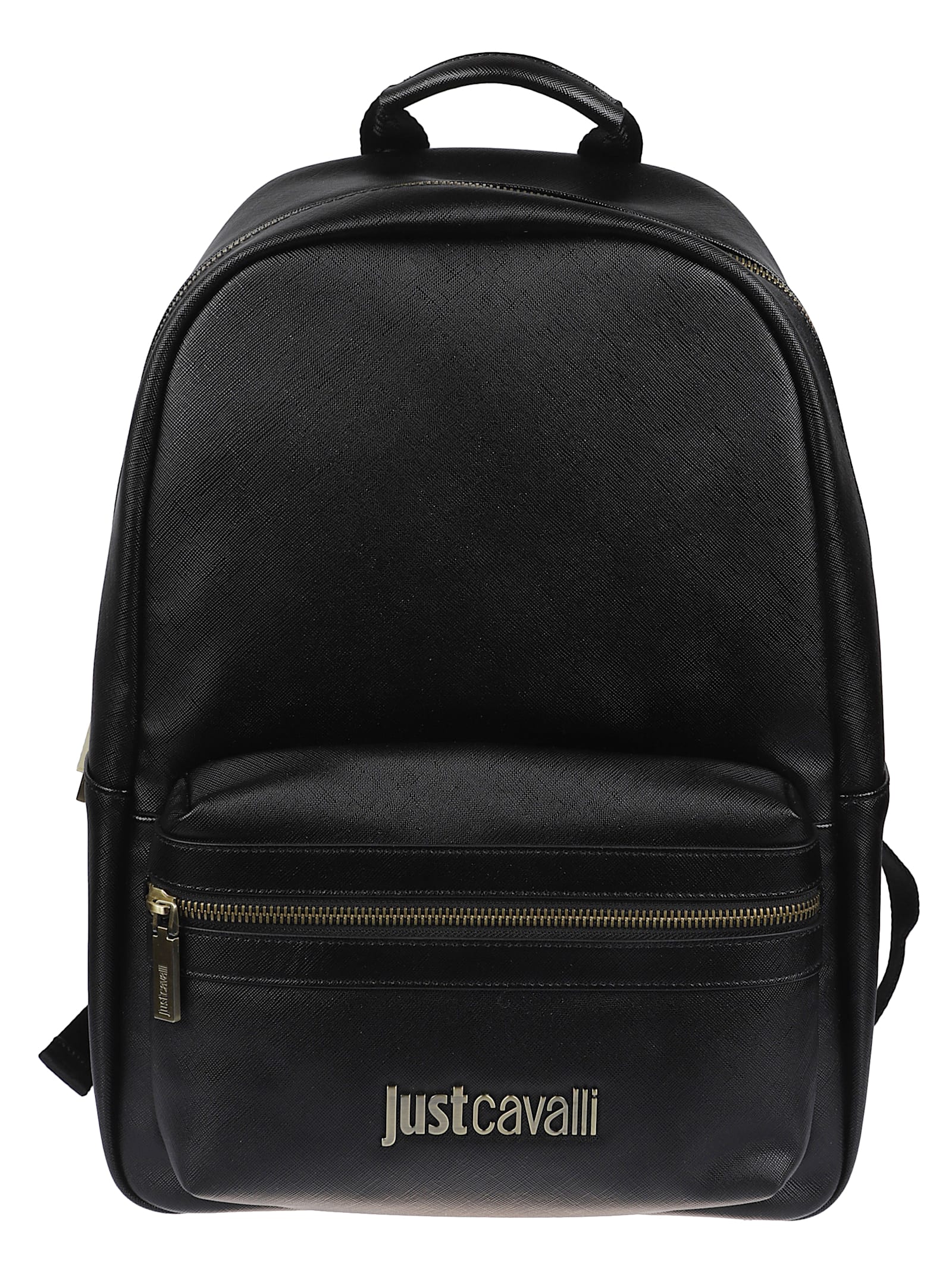 Just Cavalli Logo Backpack Featuring Metal Lettering In Black