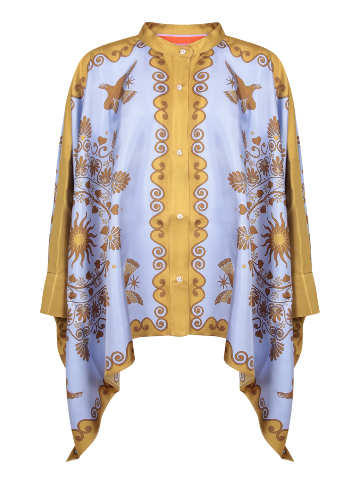 Olympus Light Blue Gold Scarf Shirt