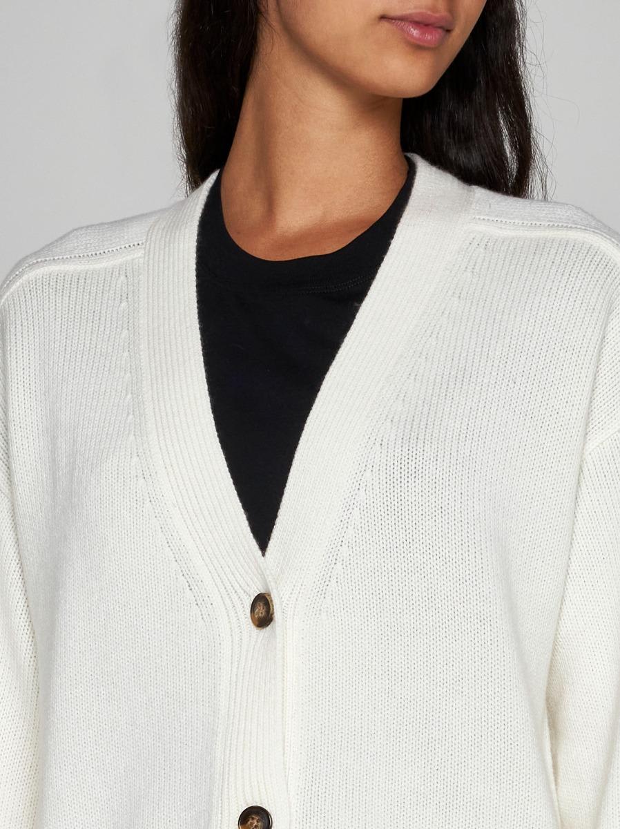 Shop Loulou Studio Zanzibar Wool And Cashmere Cardigan In Ivory