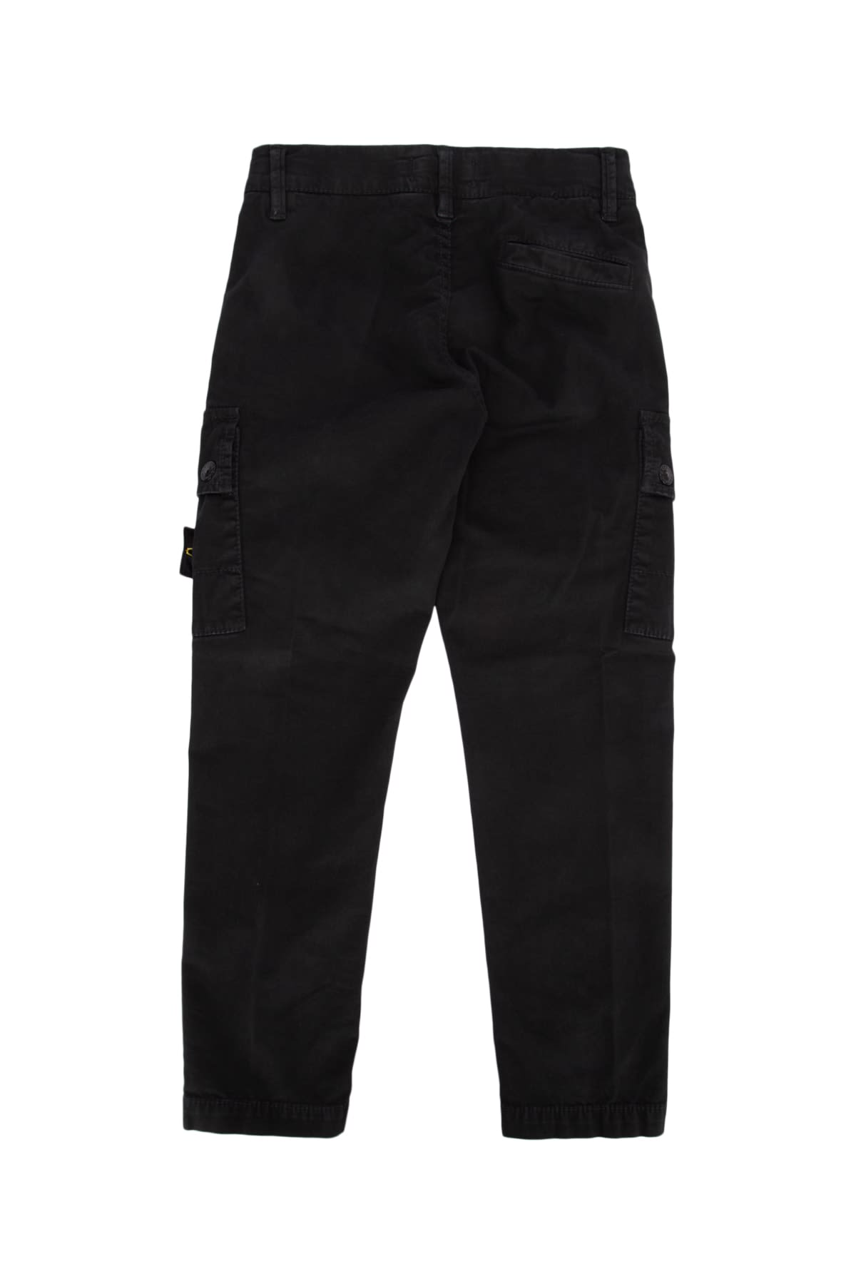 Stone Island Compass-badge Tapered Trousers In Black