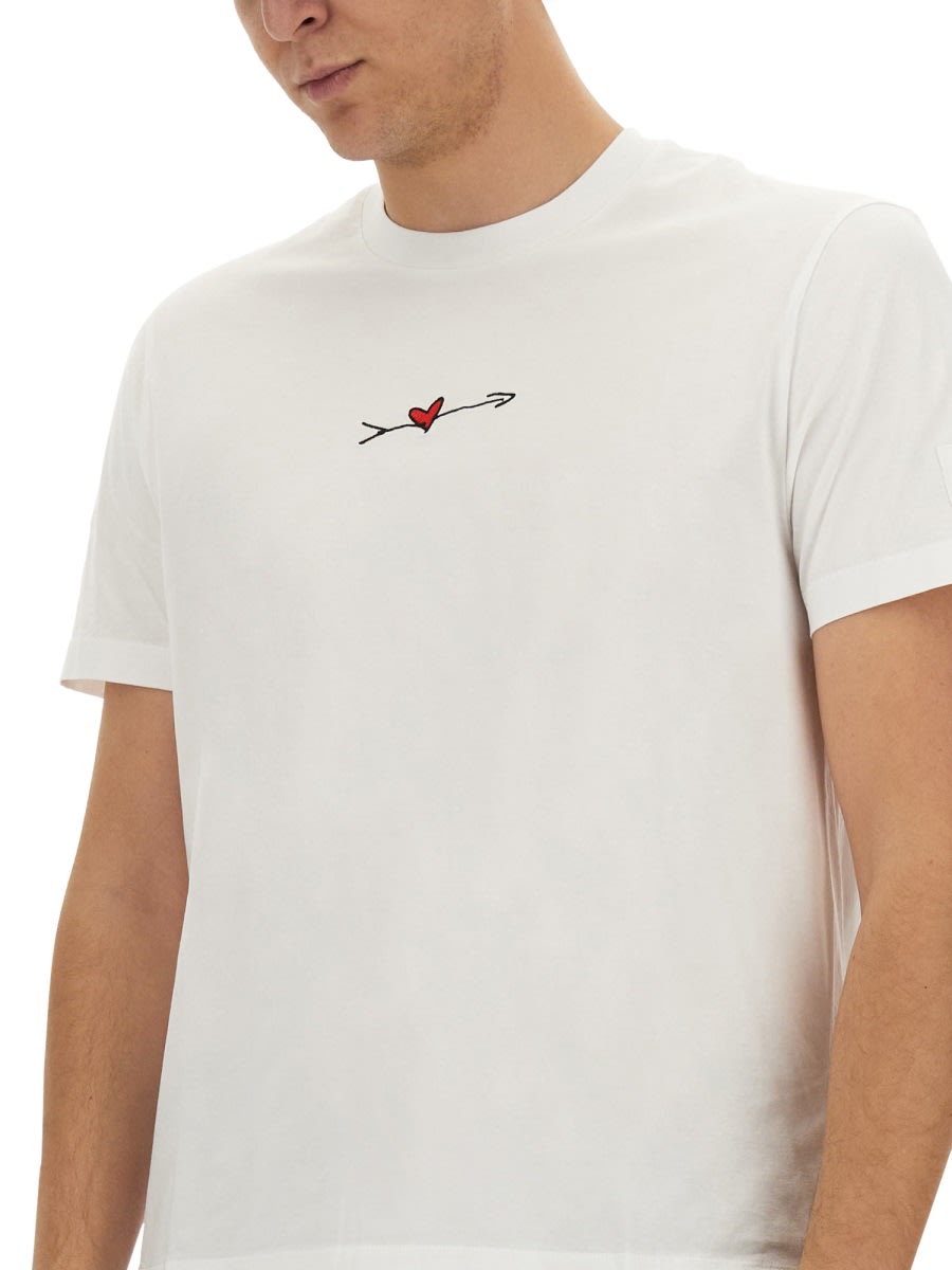 Shop Neil Barrett Cupid T-shirt In White