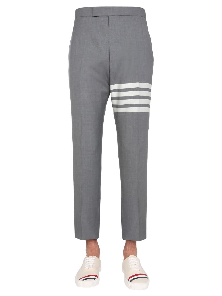 Shop Thom Browne Classic Pants With Martingale In Grey