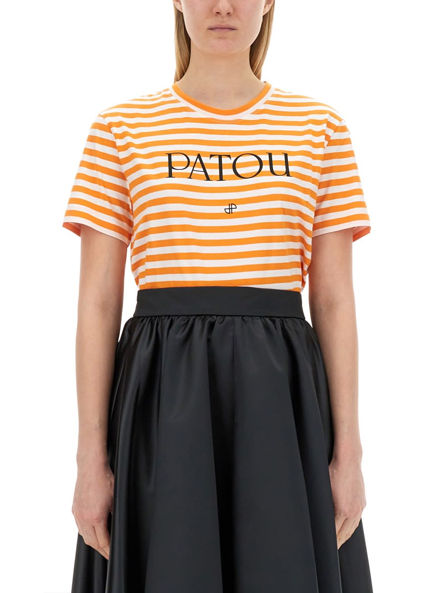 Shop Patou T-shirt With Logo In Multicolour