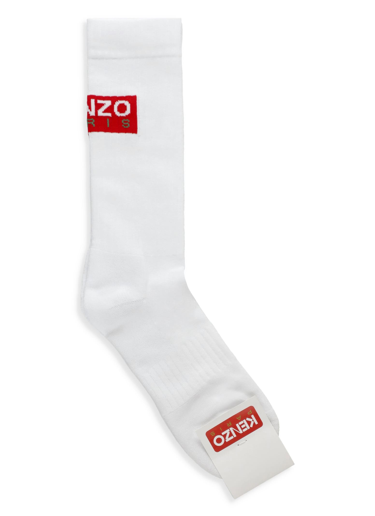Logo Printed Chunky Ribbed Knit Socks