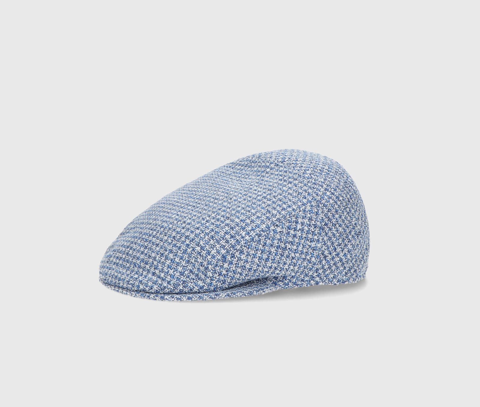 Shop Borsalino Vincenzo Soft Flat Cap In Houndstooth Blue/white