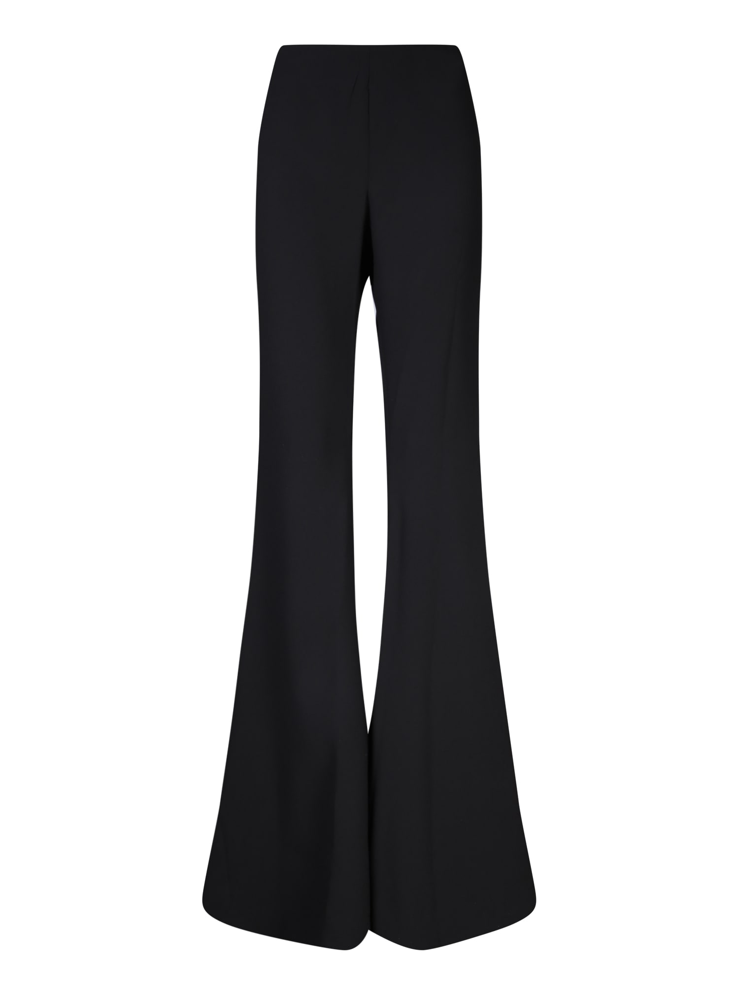 Black Crepe Flare Trousers