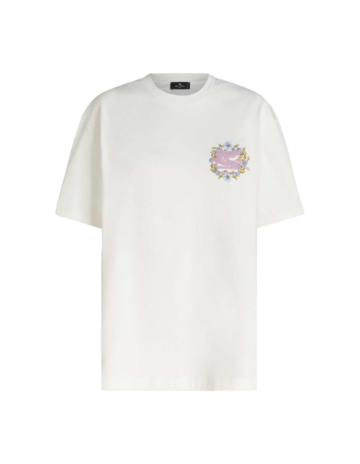 Shop Etro White T-shirt With Embroidery