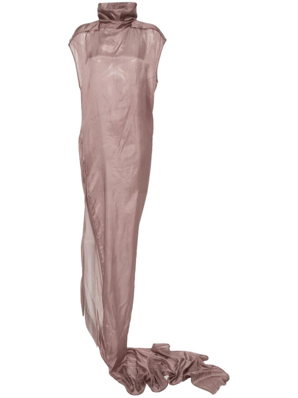 Shop Rick Owens Edfu T Asymmetric Dress In Pink