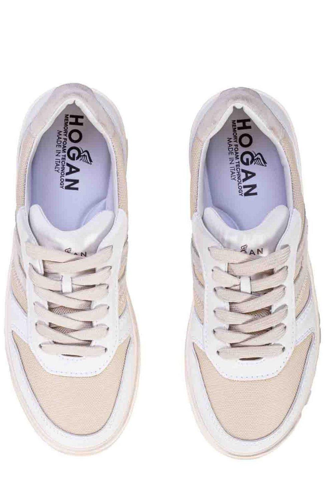 Shop Hogan H630 Low-top Sneakers In Bianco Sporco