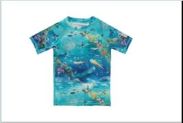 Molo Kids' Light Blue T-shirt For Boy With Marine Animals