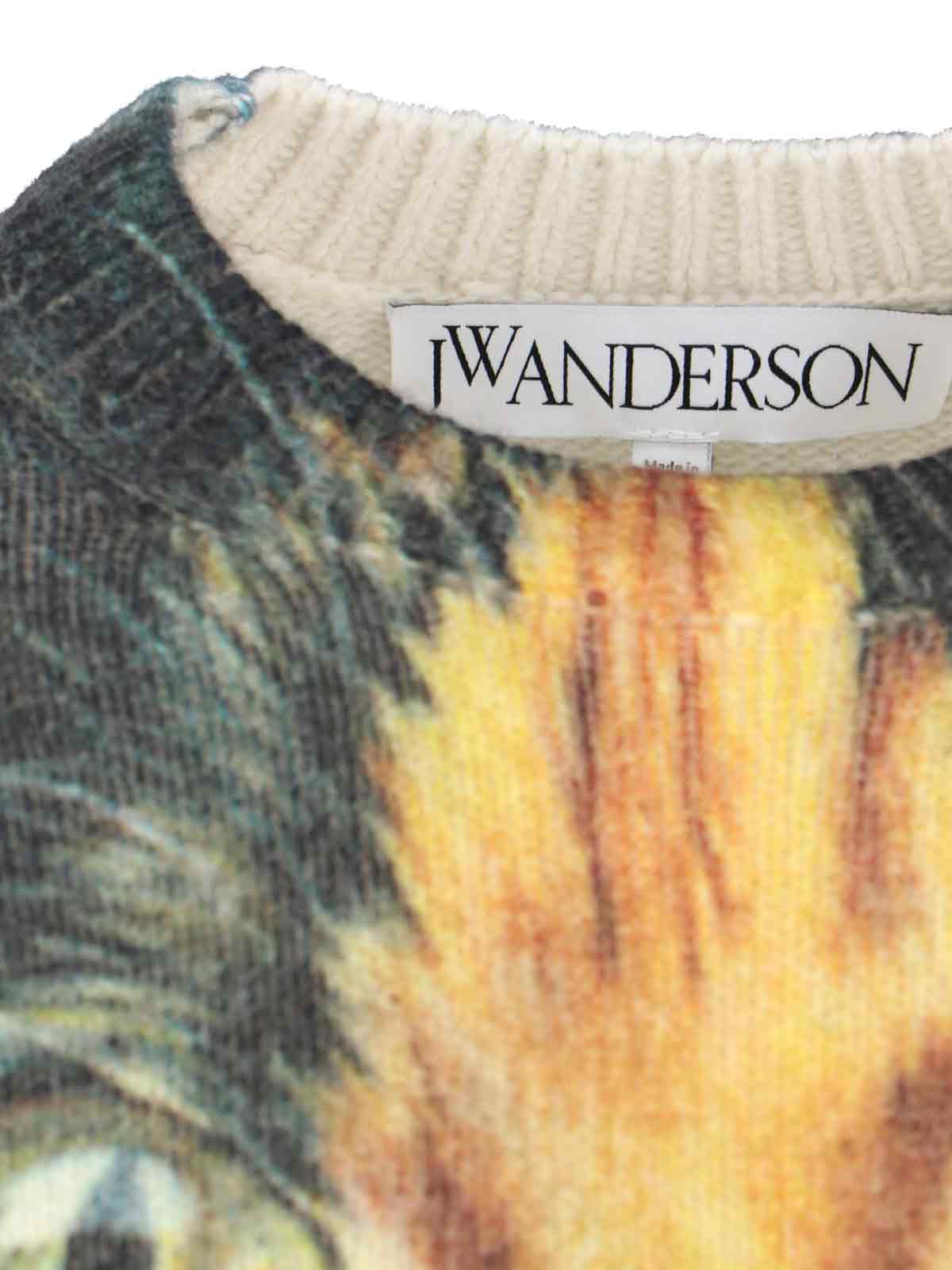 Shop Jw Anderson Cat Print Jumper In Green