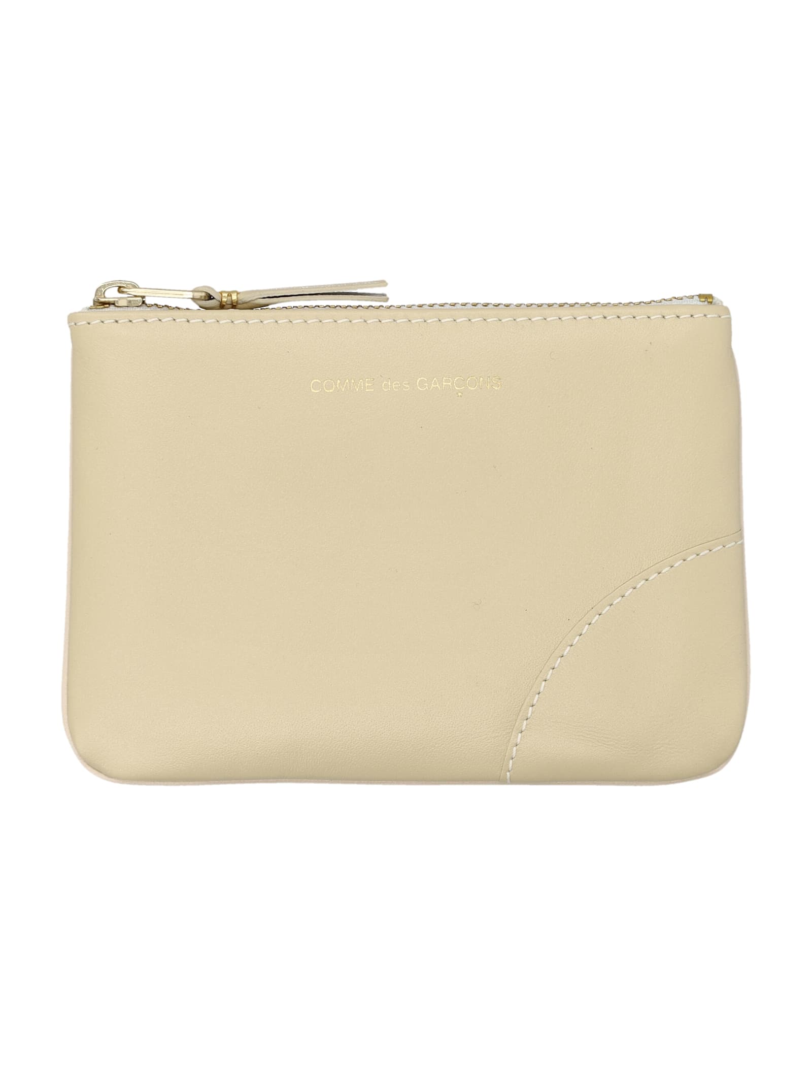 Comme Des Garçons Xsmall Classic Arecalf Pouch In Ecru