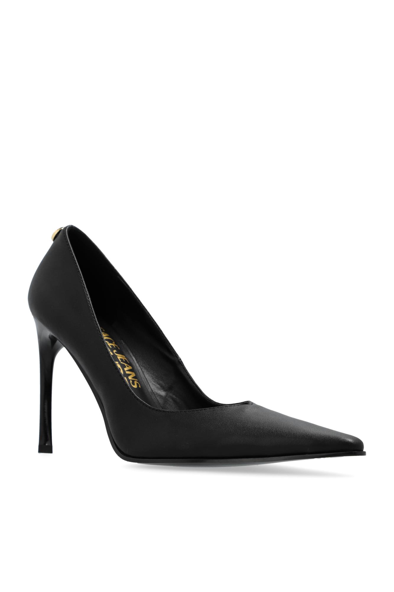 Shop Versace Jeans Couture High Heel Shoes In Nero