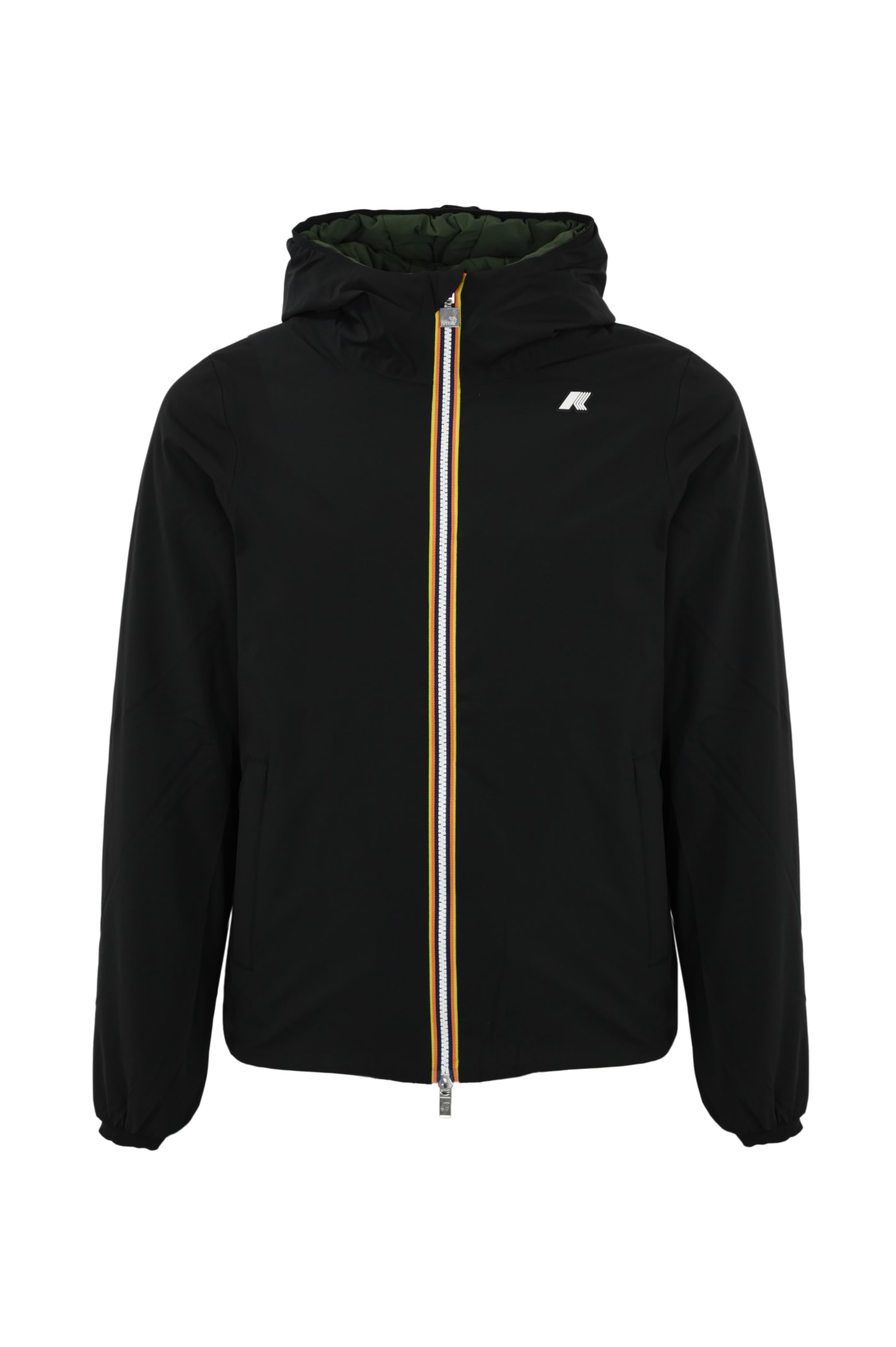 Shop K-way Jack St Warm Reversible Jacket Jacket In Black Green