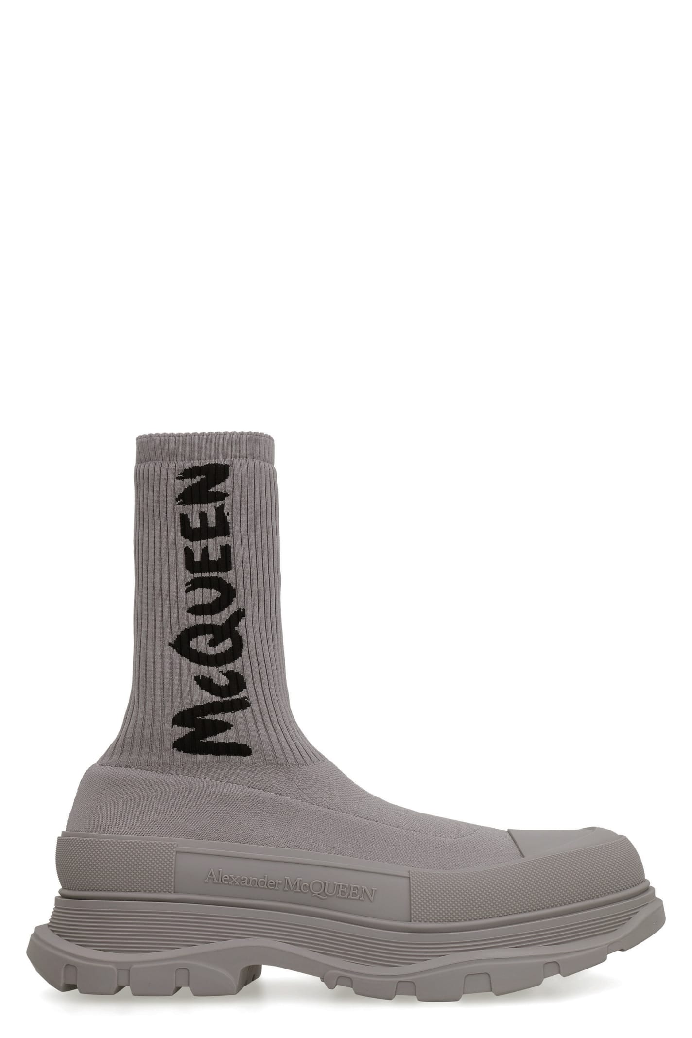 Alexander McQueen Tread Slick Knitted Ankle Boots