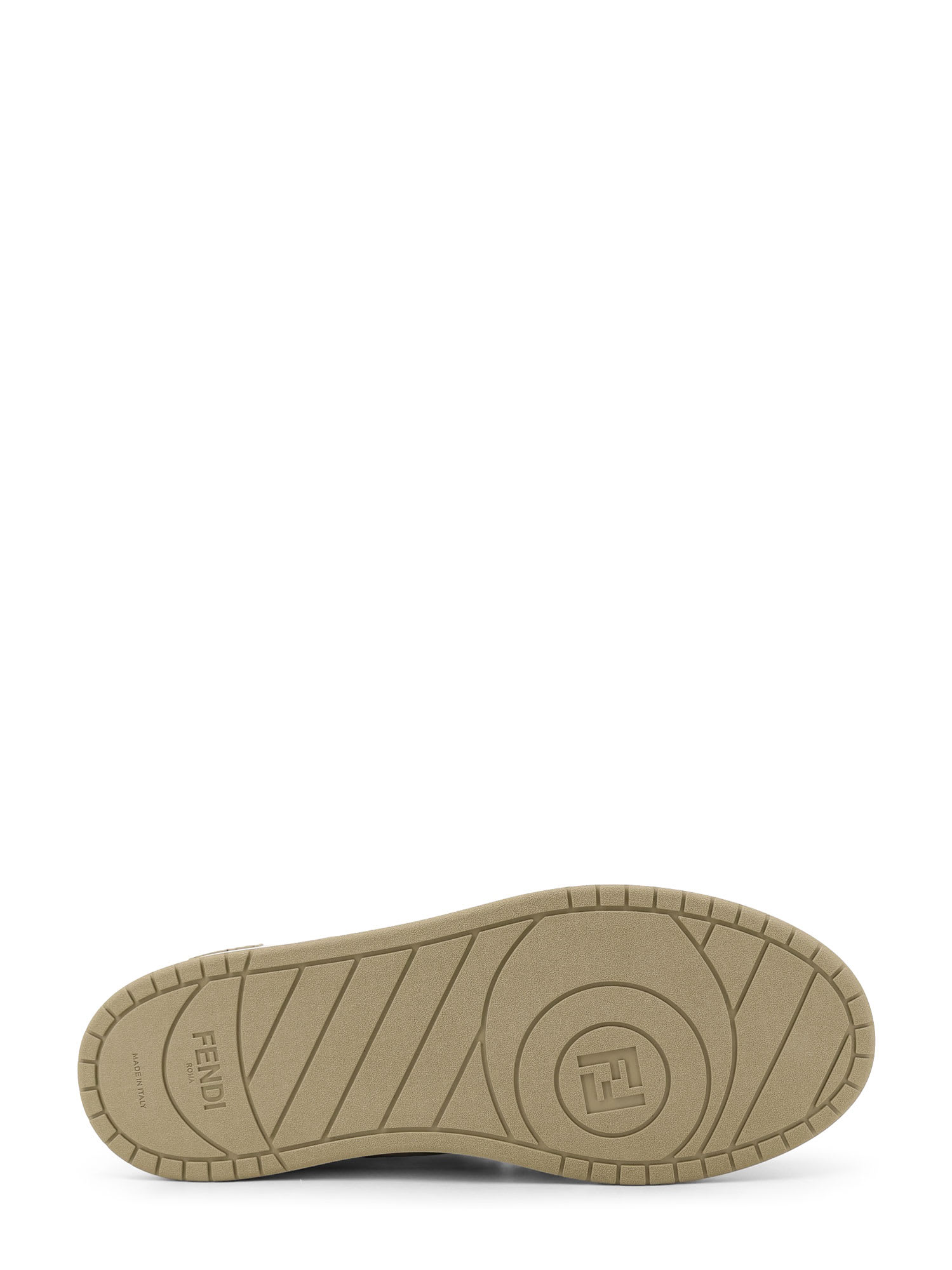 Fendi Leather Sneakers With Ff Lateral Logo In Grey