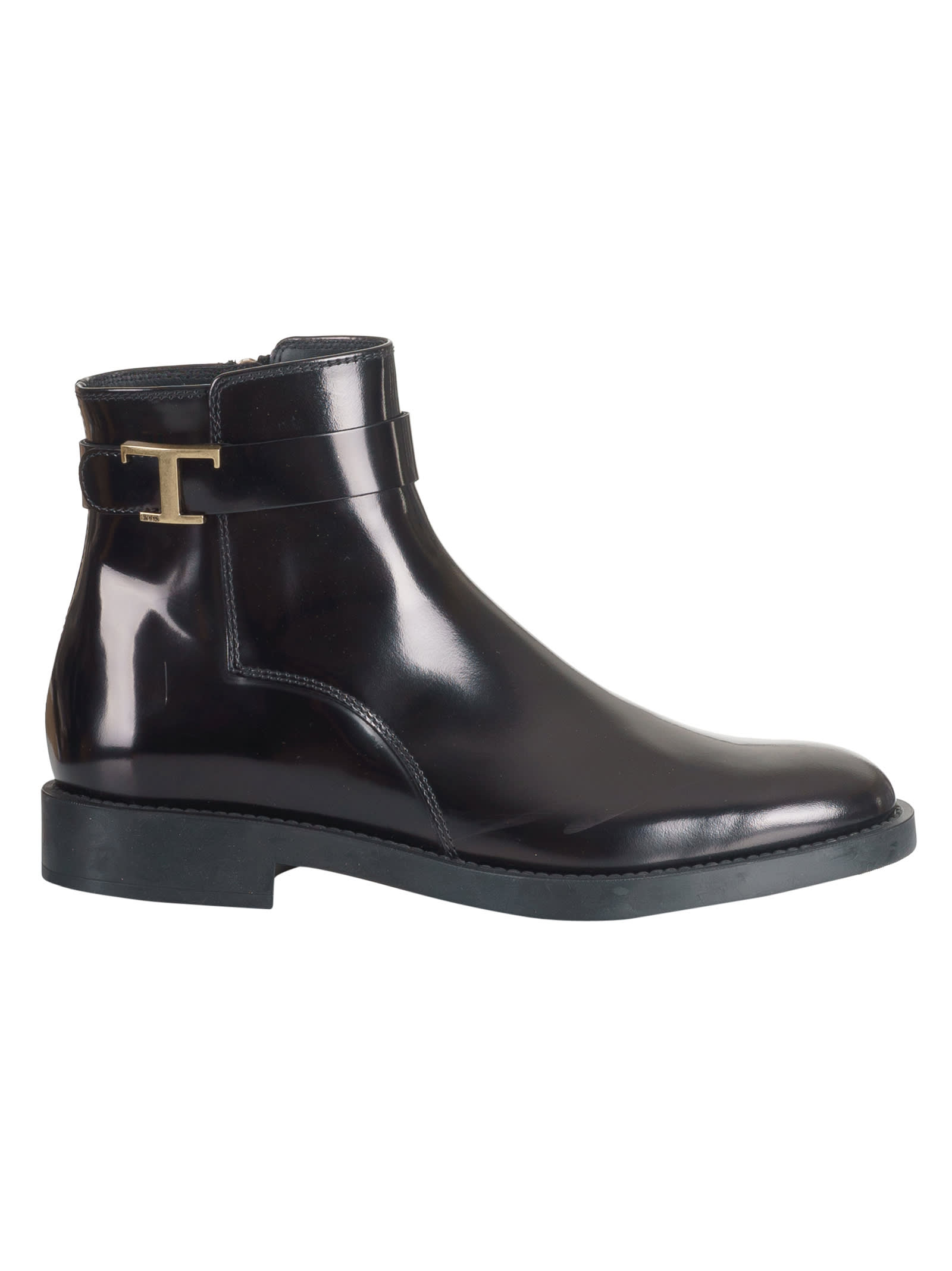 Tods Side-zip Logo Plaque Ankle Boots
