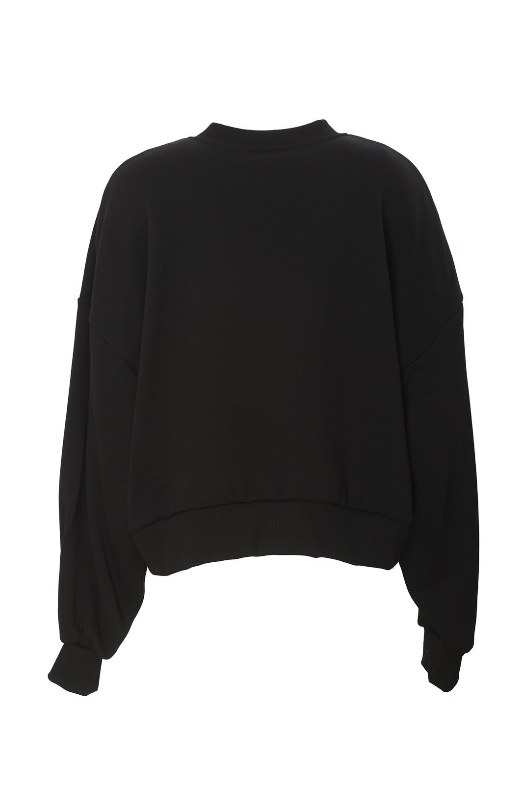 Shop Elisabetta Franchi College Logo Embroidered Cropped Sweatshirt In Black