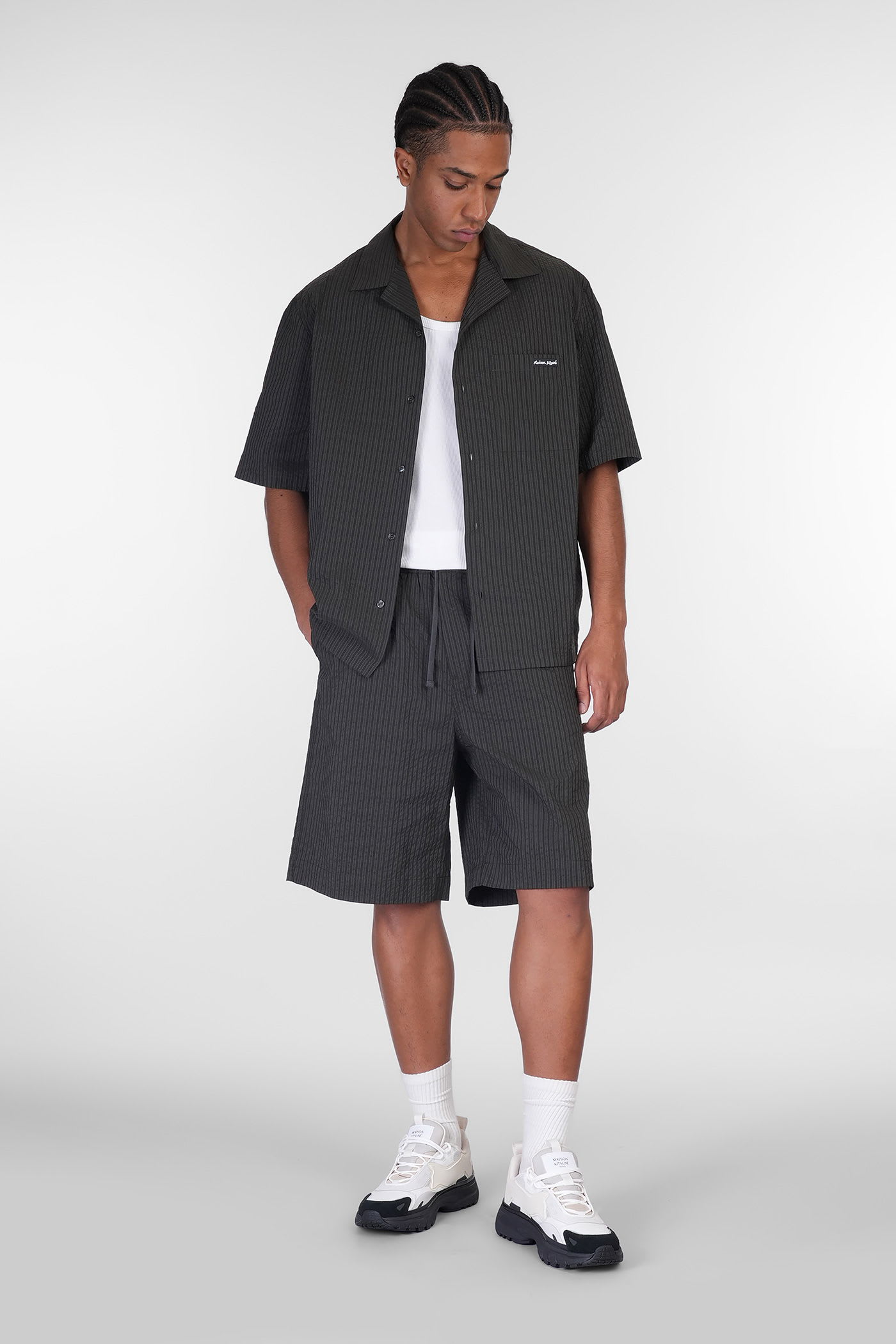 Maison Kitsuné Shorts In Black Polyester