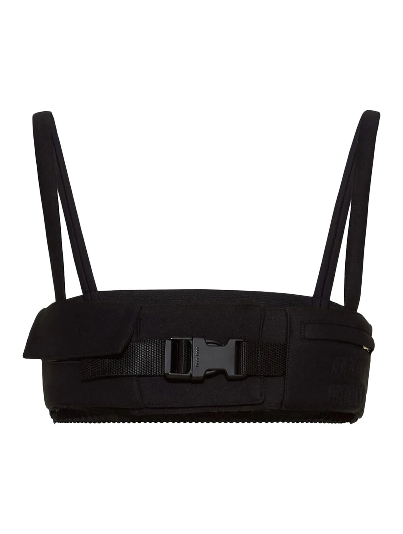 Miu Miu Radzimir Buckle-detail Bralette Top In Black