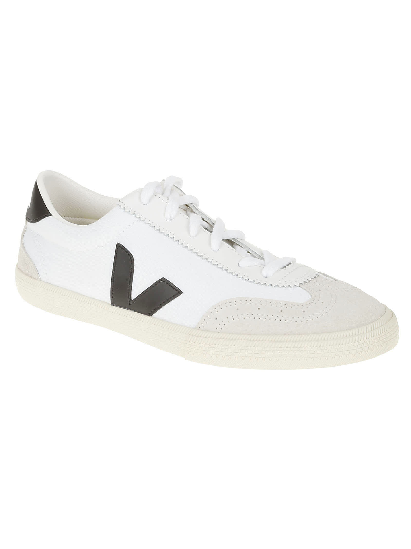 Shop Veja Side Logo Sneakers In White/black