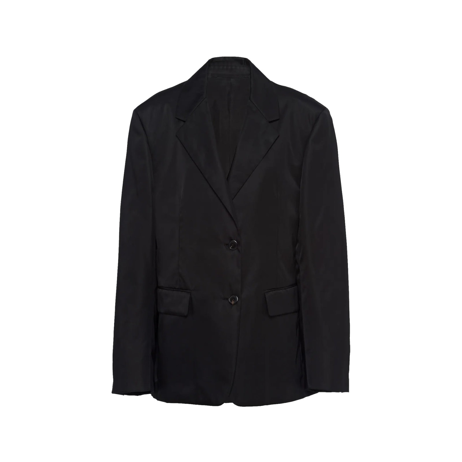 Prada Re-nylon Blazer Jacket In Black