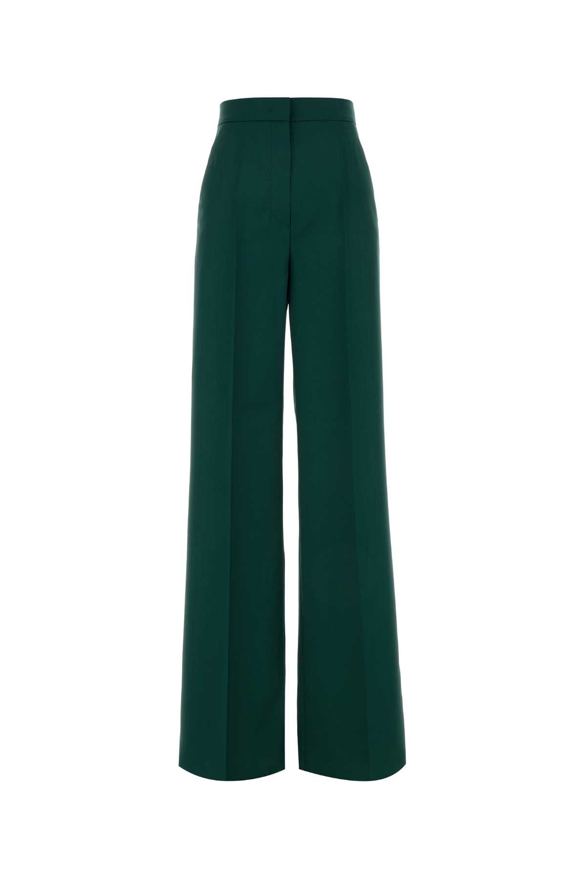 Dark Green Wool Fernet Palazzo Pant