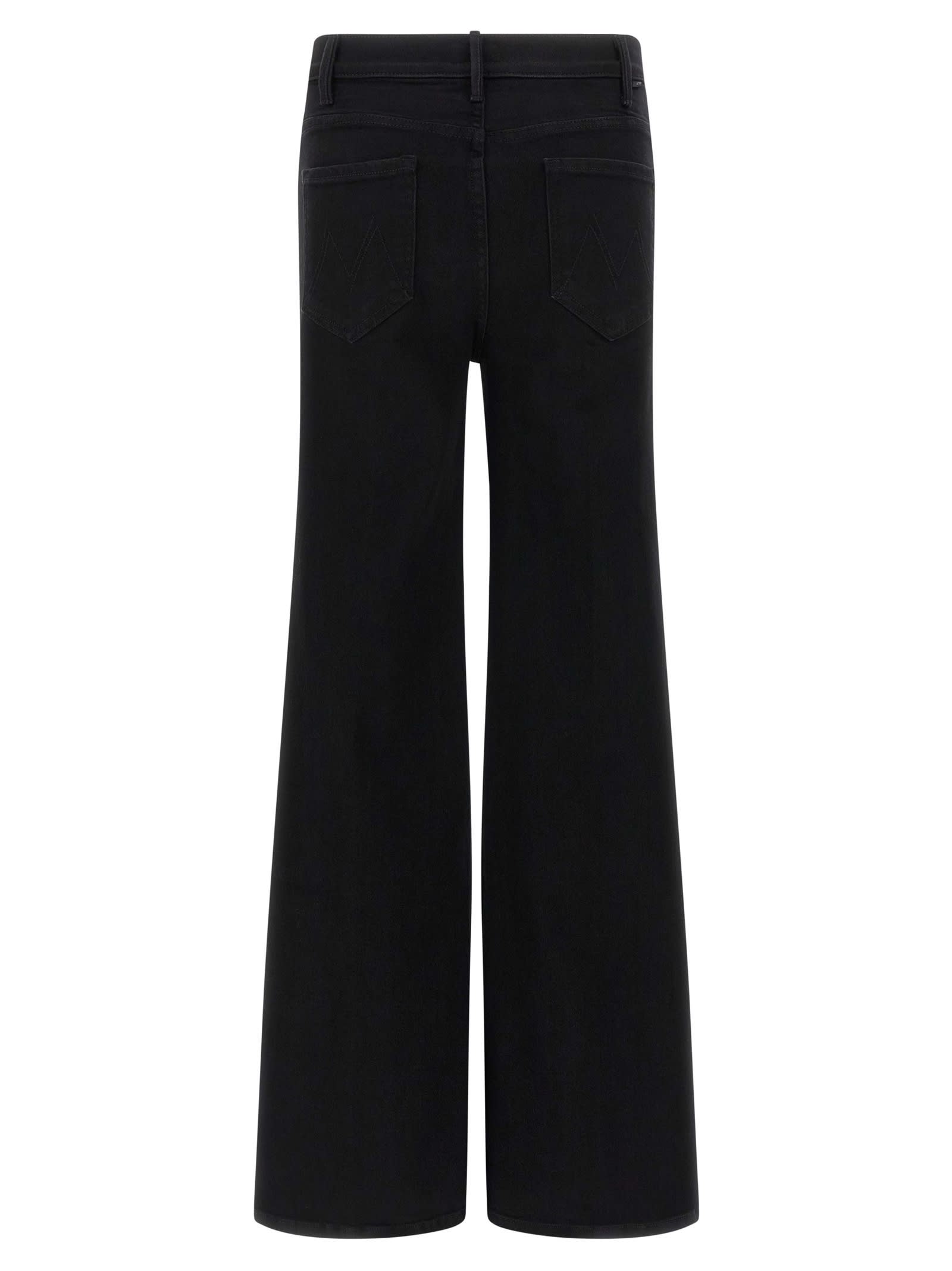 Mother The Hustler Roller Sneak Denim Jeans In Black