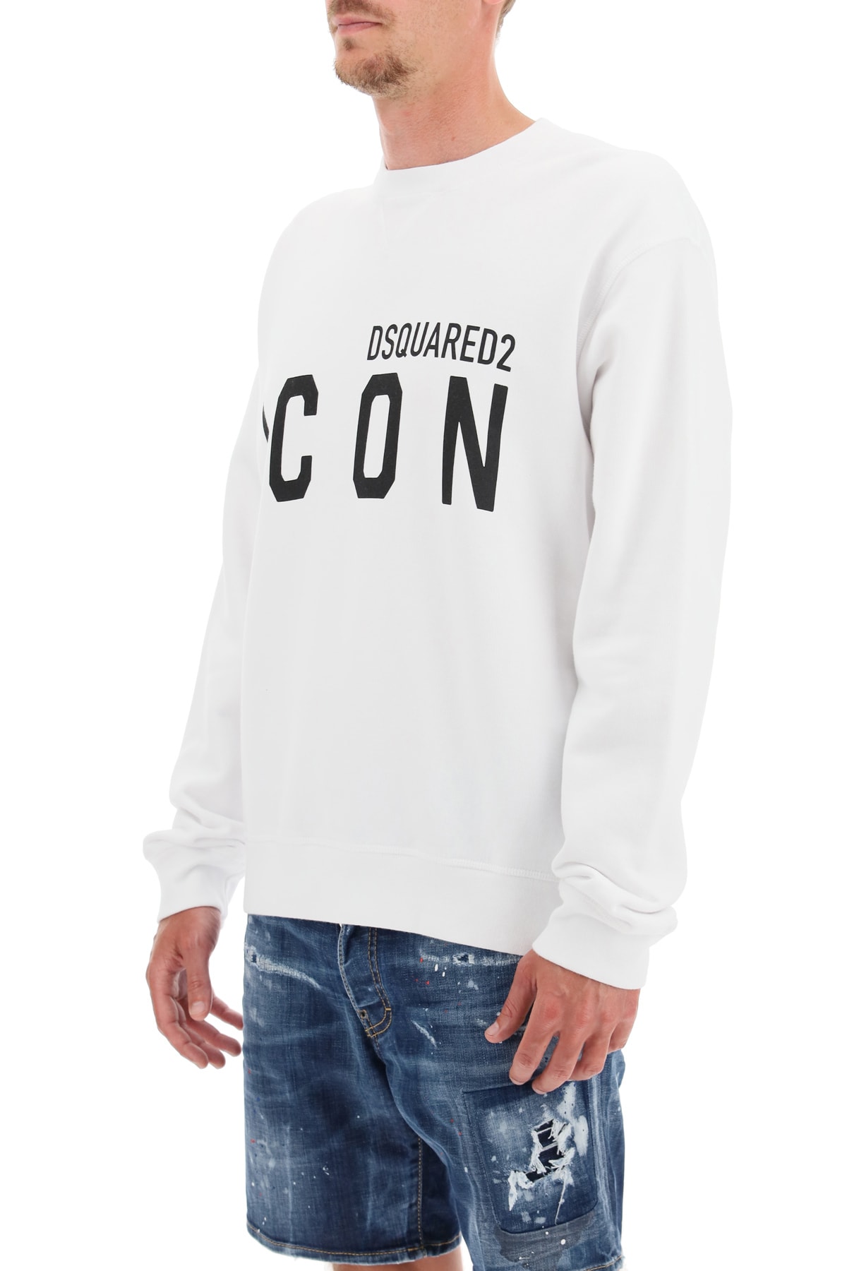 Shop Dsquared2 Icon Logo Sweatshirt In White Black (white)