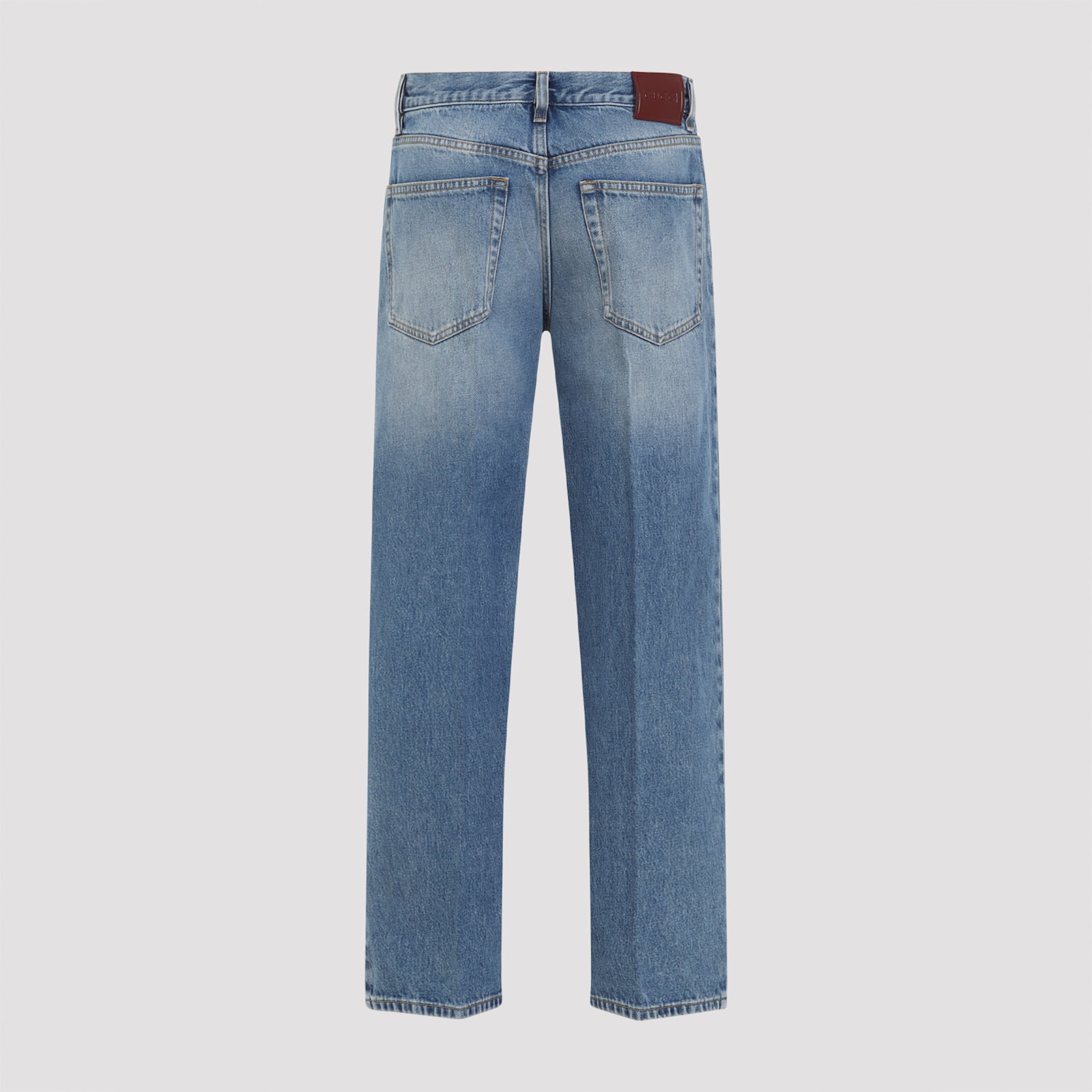 Gucci Straight Cut Denim Trousers In Blue