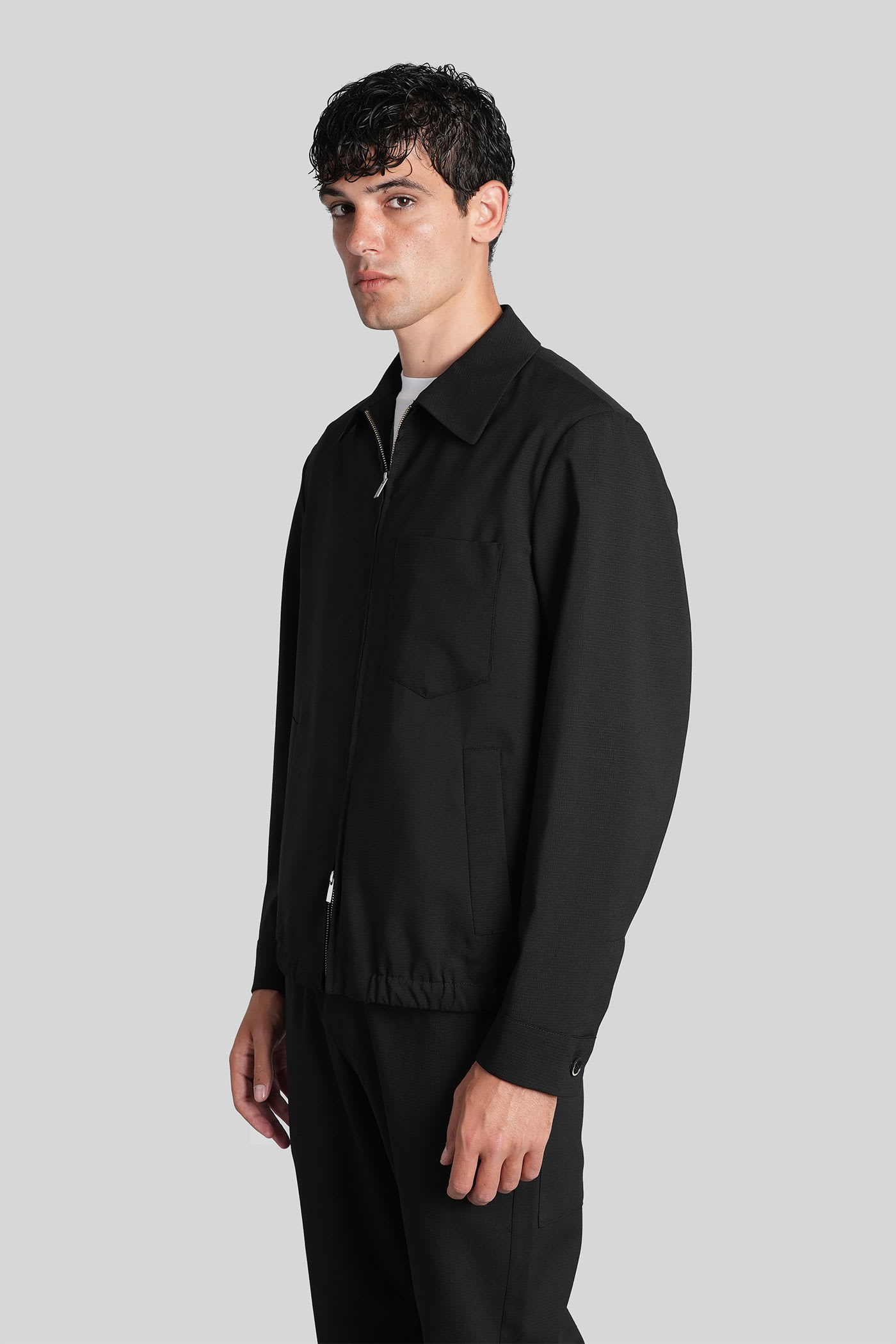 Barena Venezia Zaleto Casual Jacket In Black Wool In Black