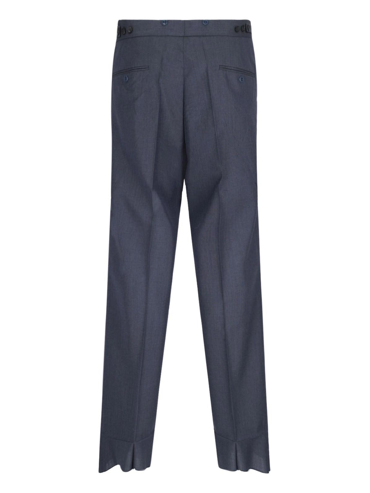 Prada Wide Aviator Blue Mohair And Silk Trousers In Aviazione