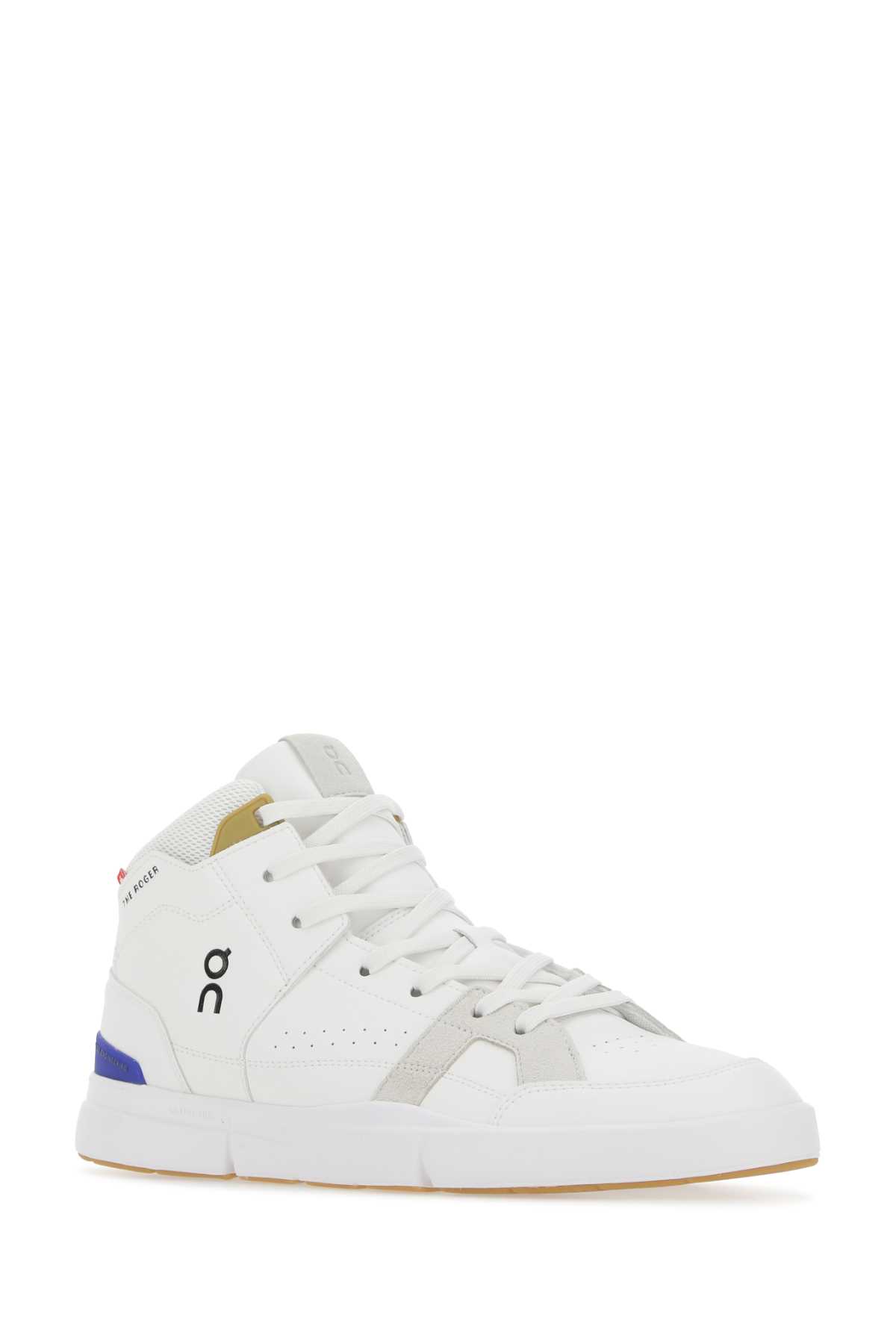 On Two-te Synthetic Leather And Fabric The Roger Clubhouse Mid Sneakers In Whiindi