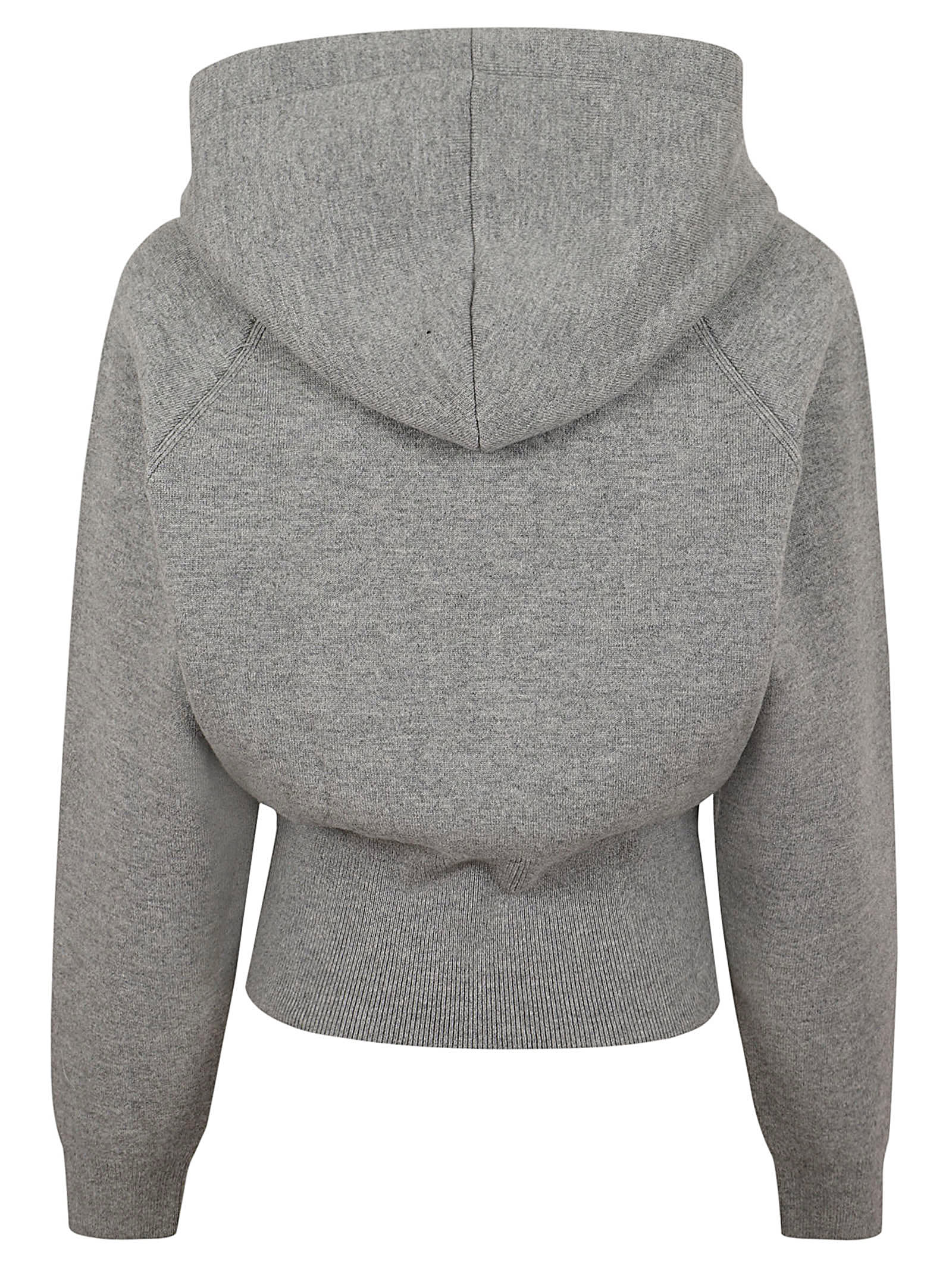 Shop Patou Knitted Hoodie In A Grey