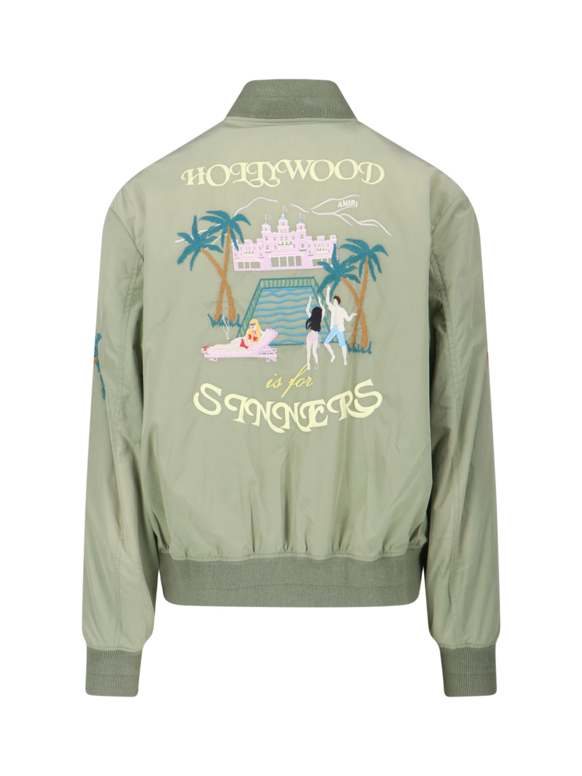 Amiri Embroidered Casual Jacket With Colorful Patches In Green