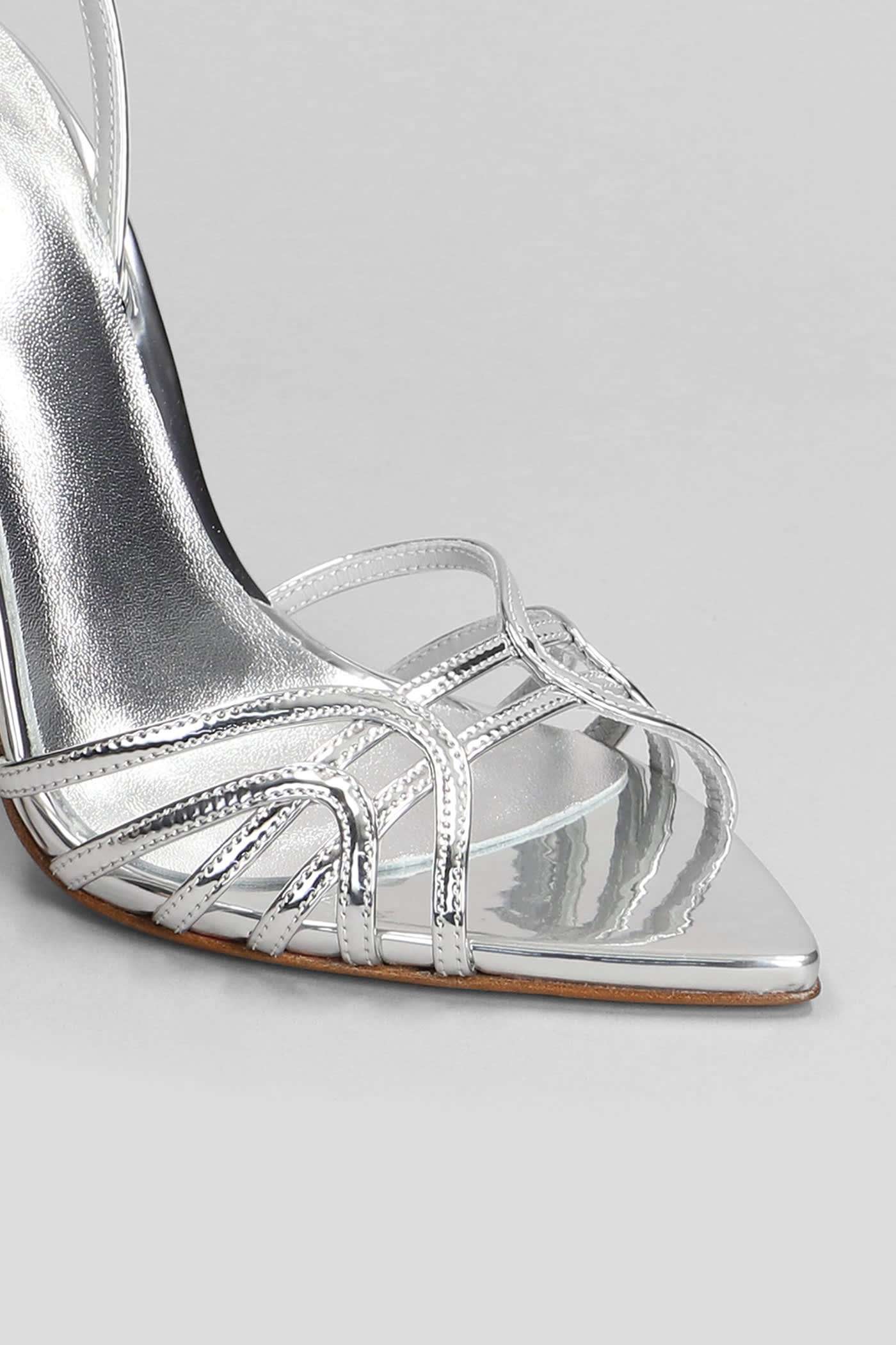 Shop Le Silla Bella Sandals In Silver Leather