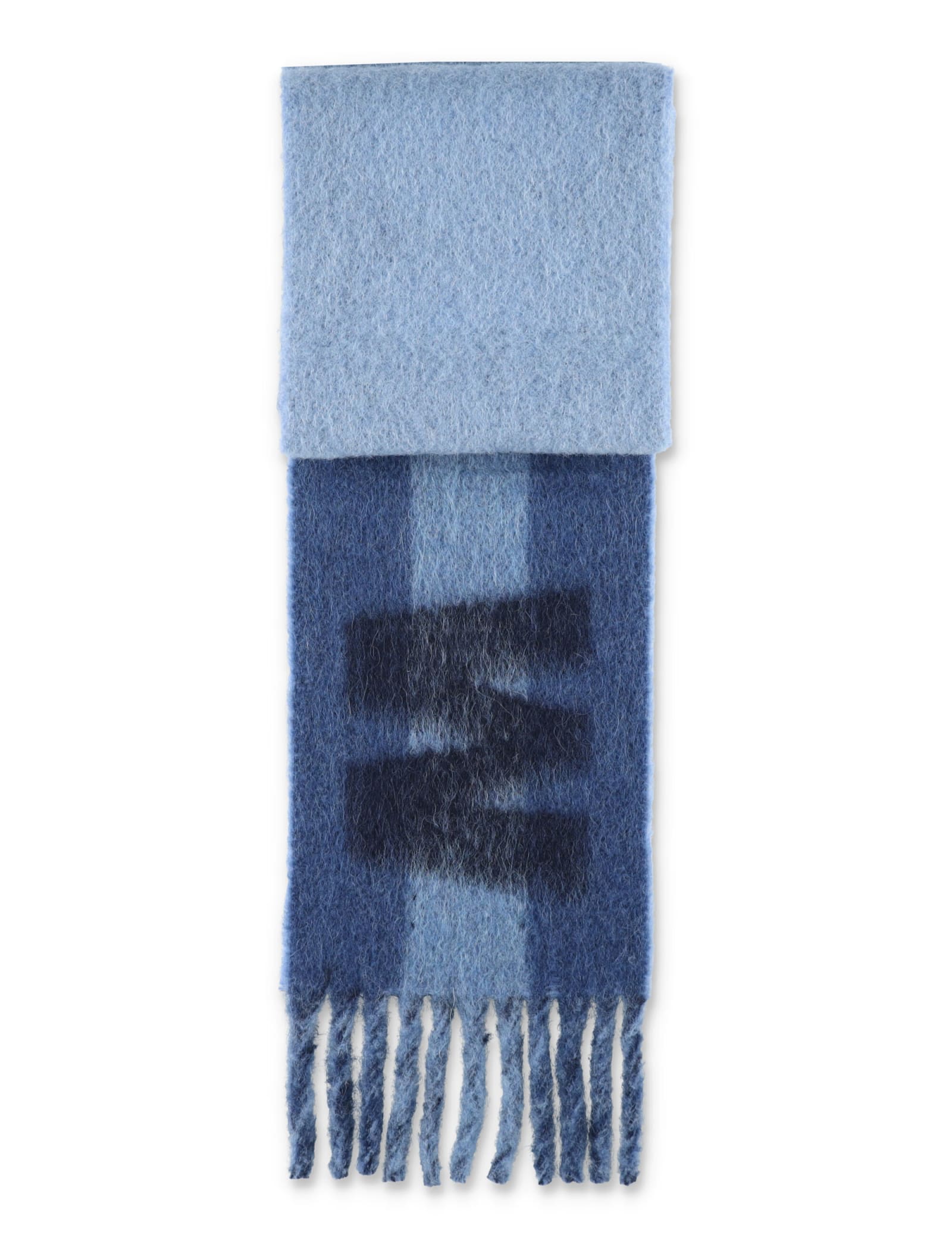 Shop Marni Logo Scarf In Light Blue