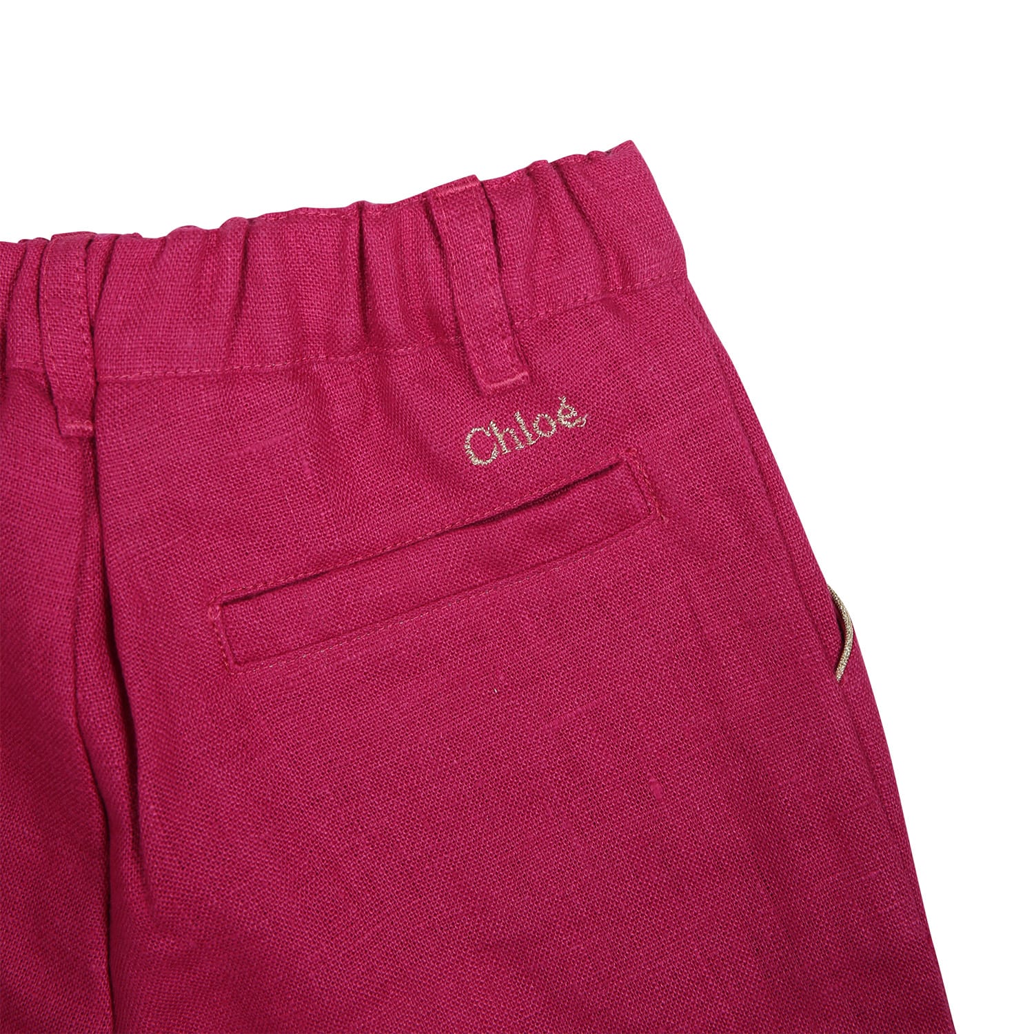 Shop Chloé Fuchsia Casual Trousers For Baby Gilr With Logo