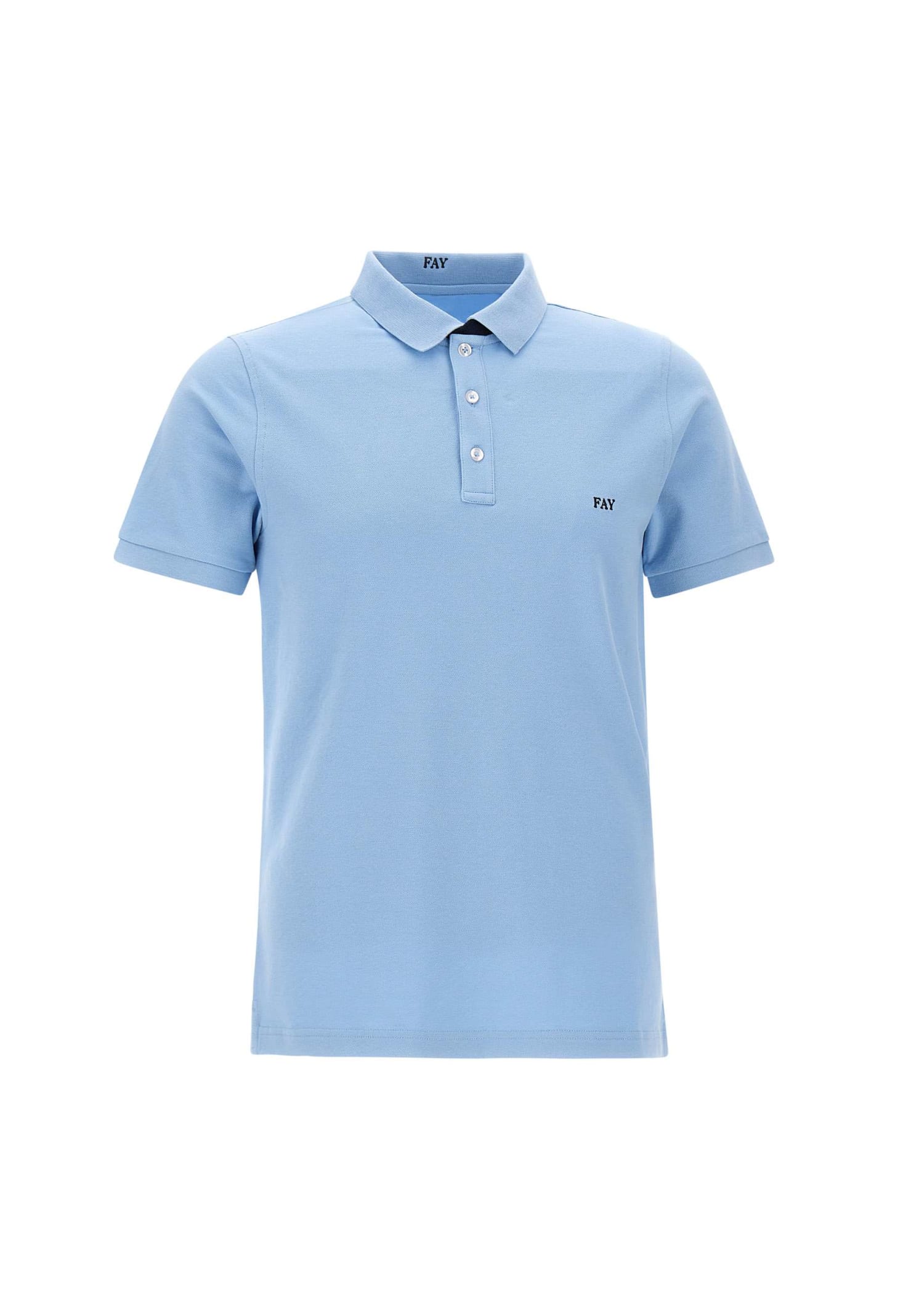 Shop Fay Cotton Polo Shirt In Azzurro